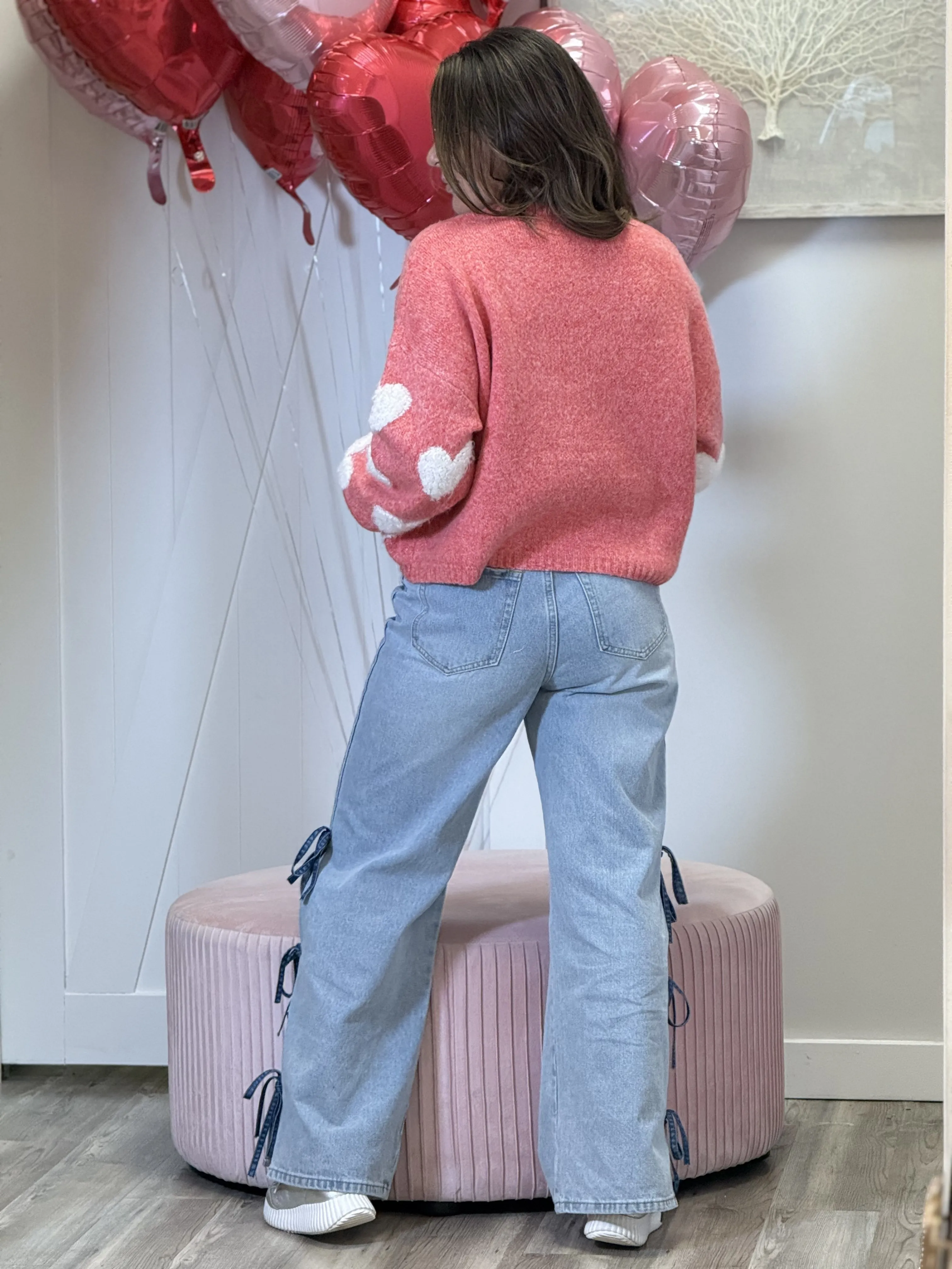 "Wanda" Heart Shape Long Sleeve Sweater