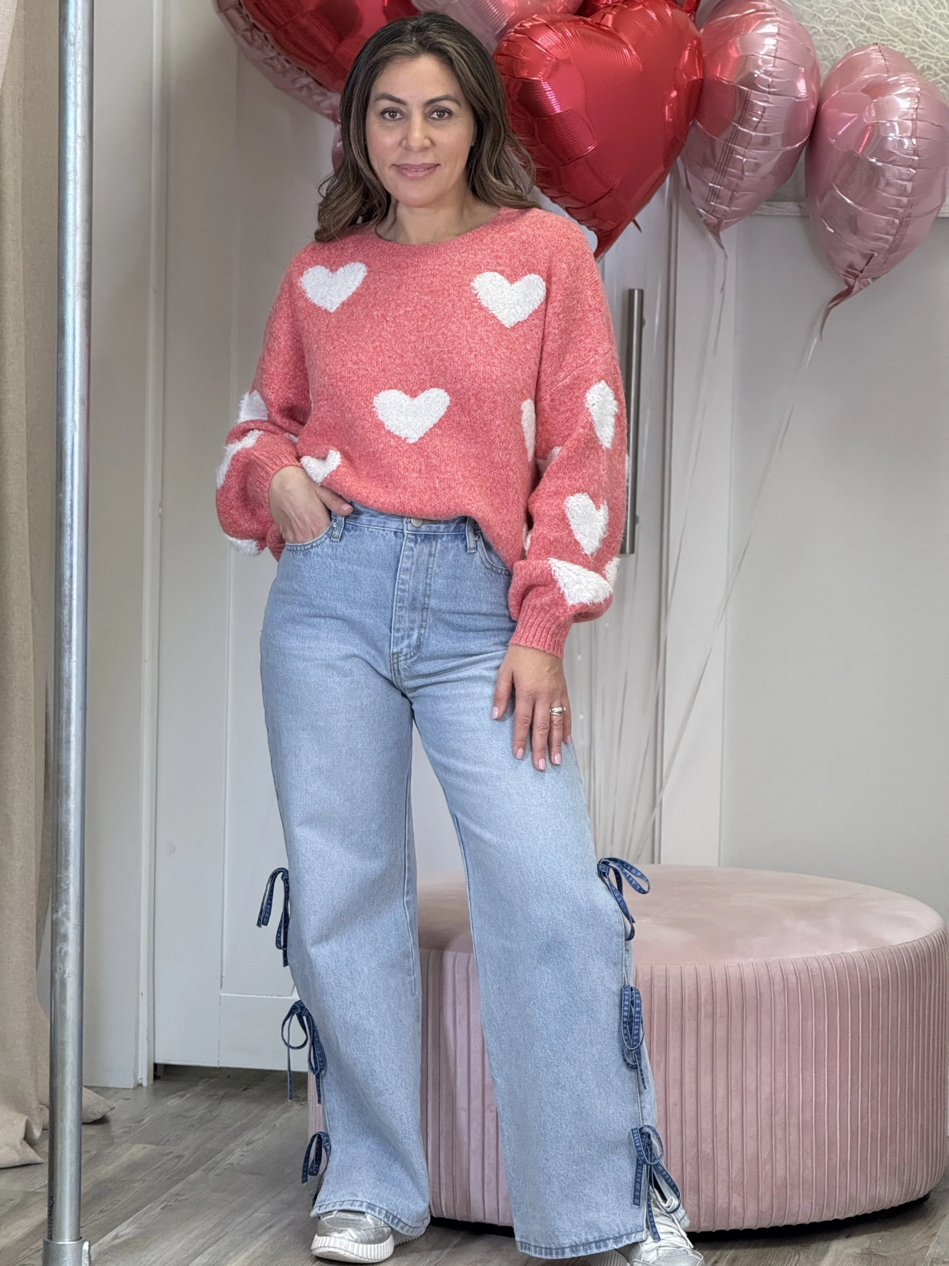 "Wanda" Heart Shape Long Sleeve Sweater