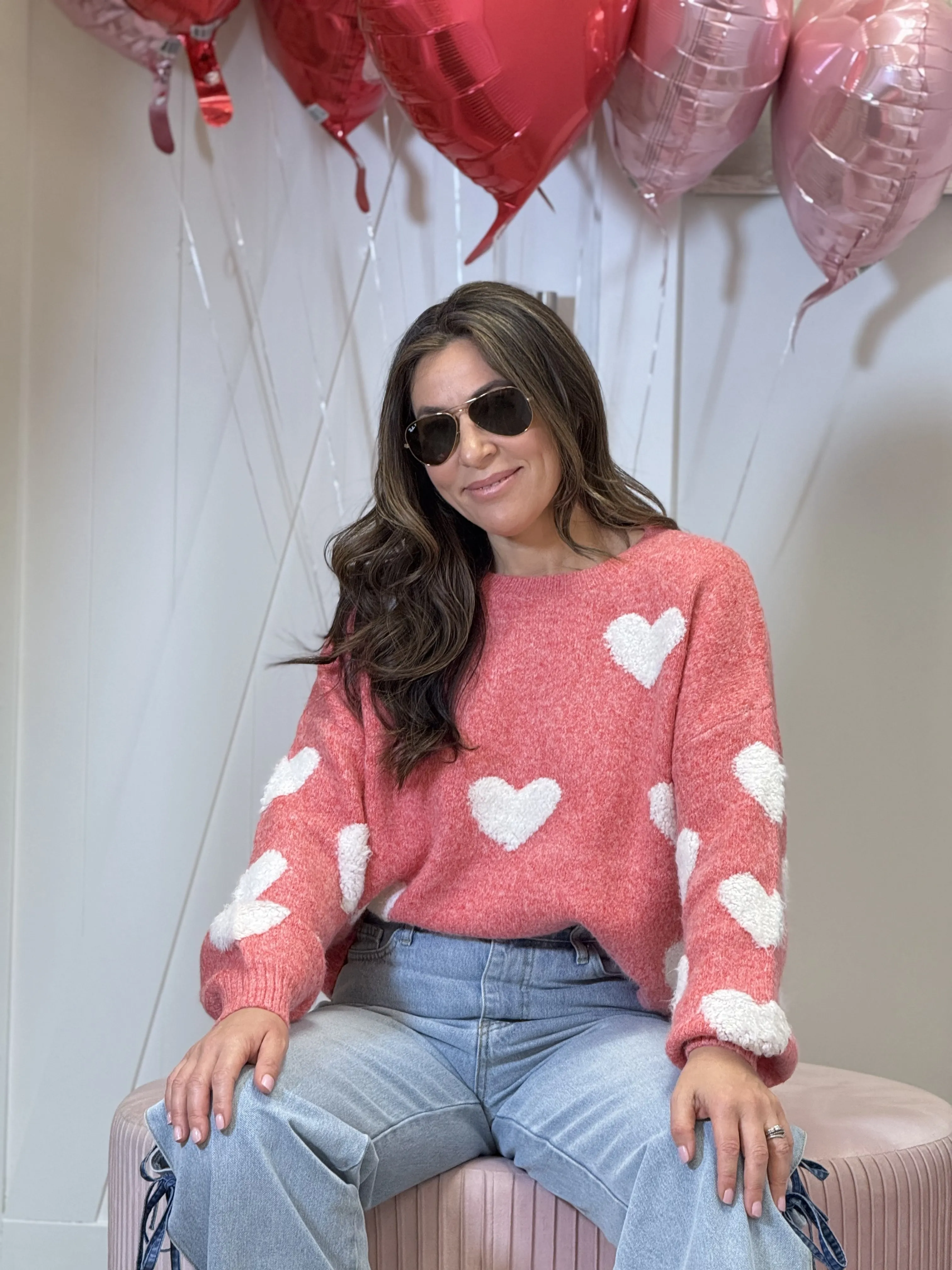 "Wanda" Heart Shape Long Sleeve Sweater
