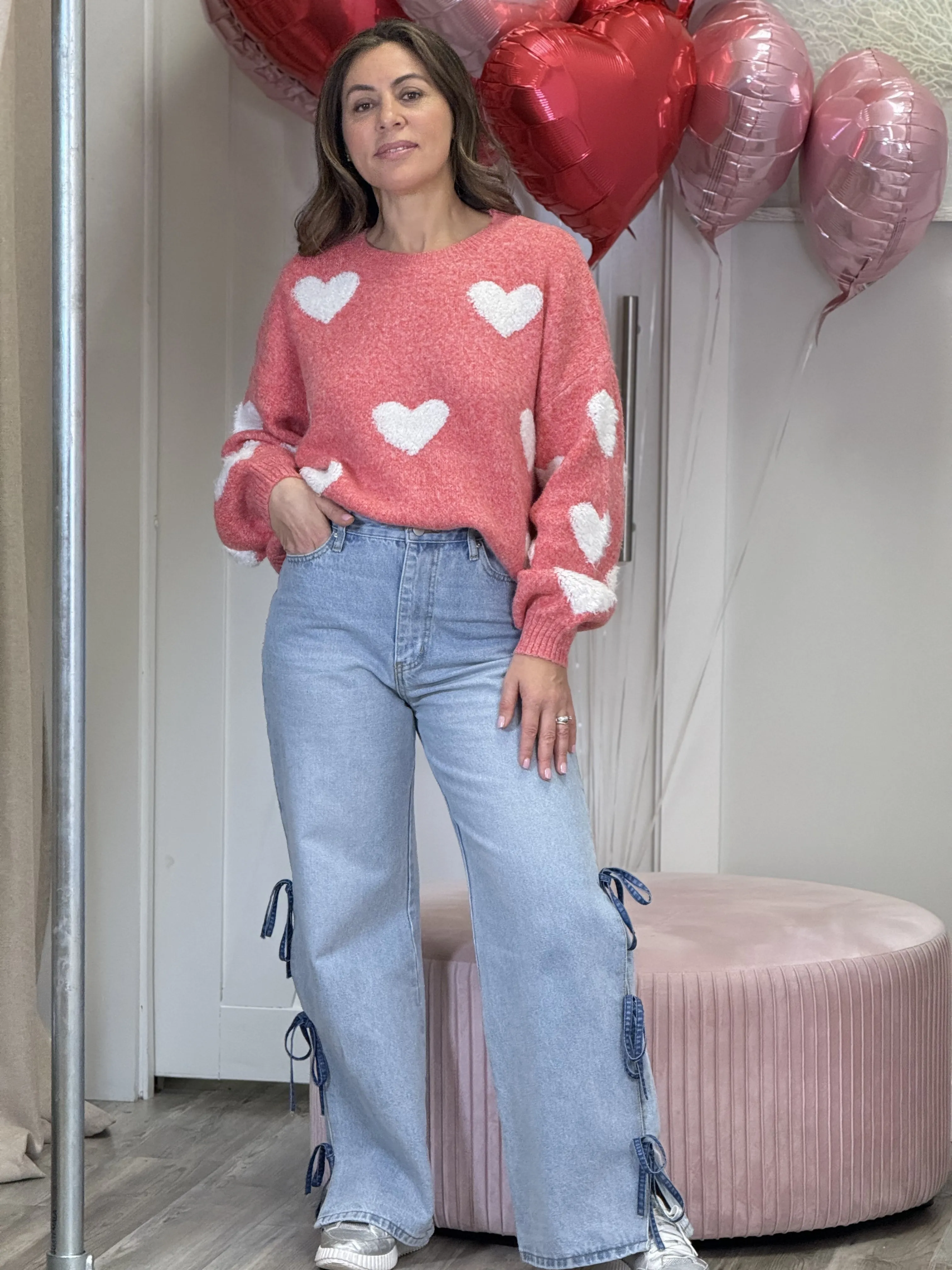 "Wanda" Heart Shape Long Sleeve Sweater