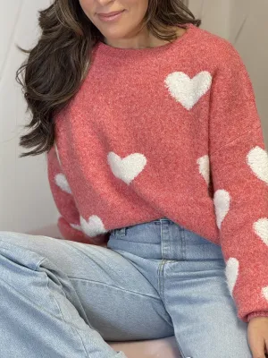 "Wanda" Heart Shape Long Sleeve Sweater