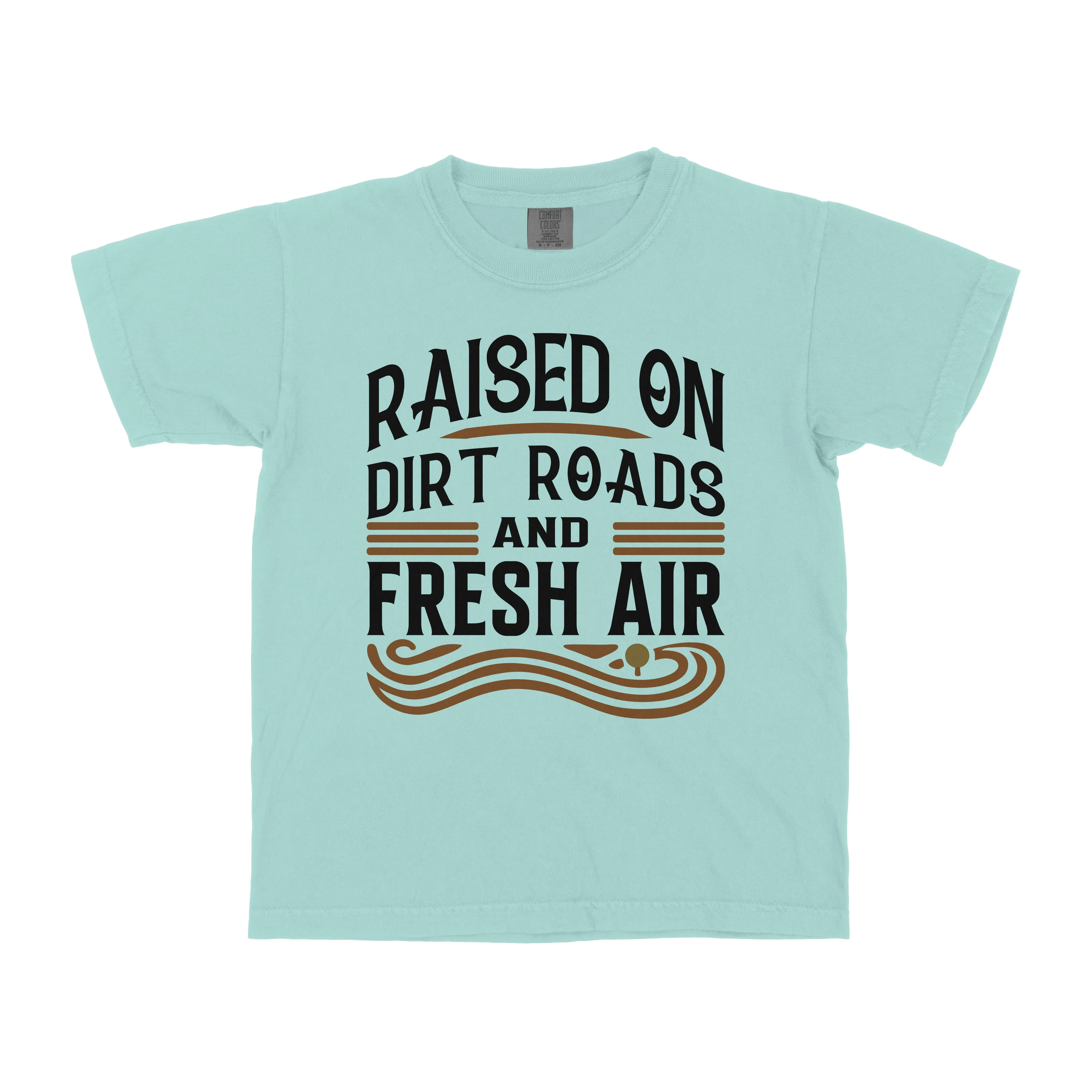 RAISED ON DIRT ROADS AND FRESH AIR YOUTH SHIRT