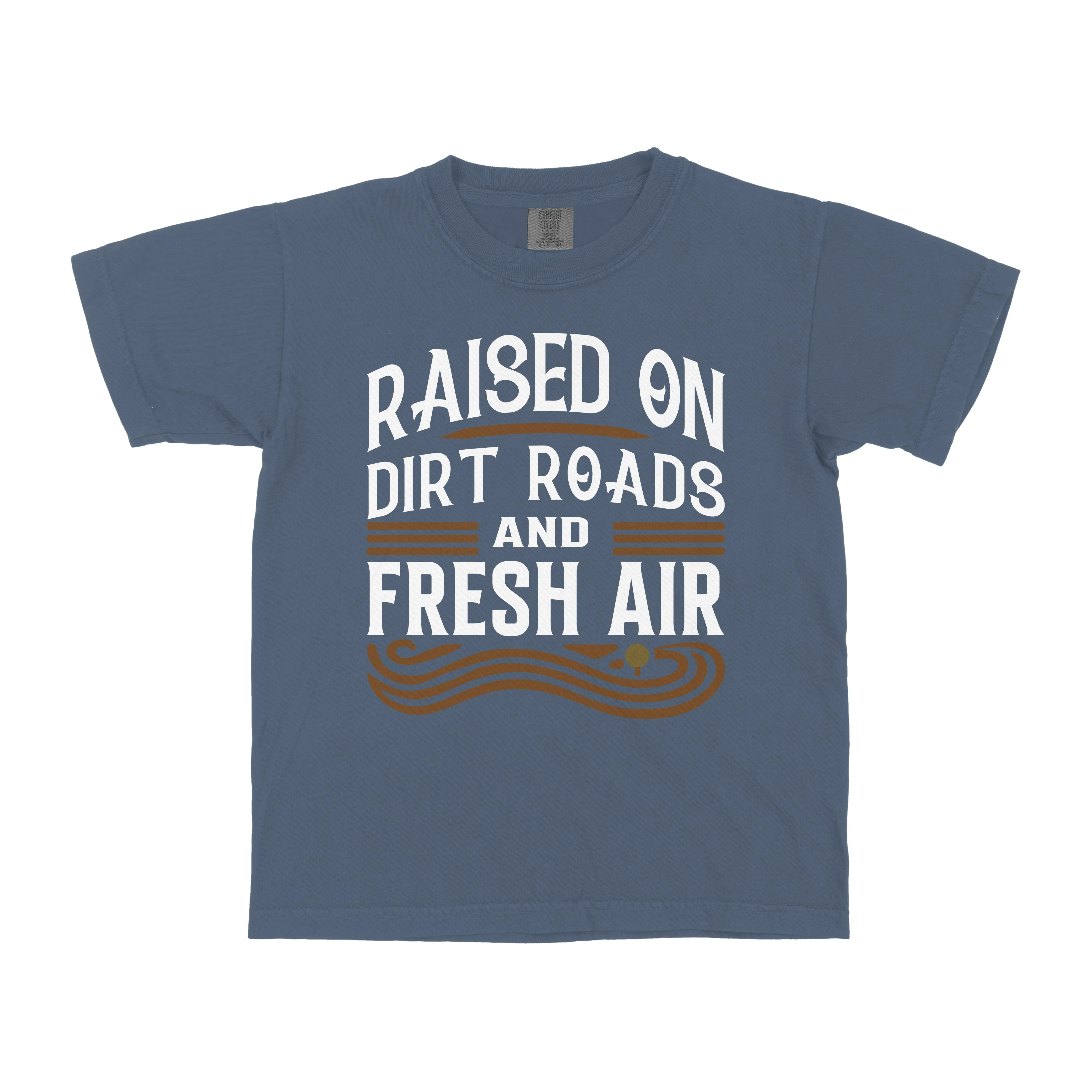 RAISED ON DIRT ROADS AND FRESH AIR YOUTH SHIRT