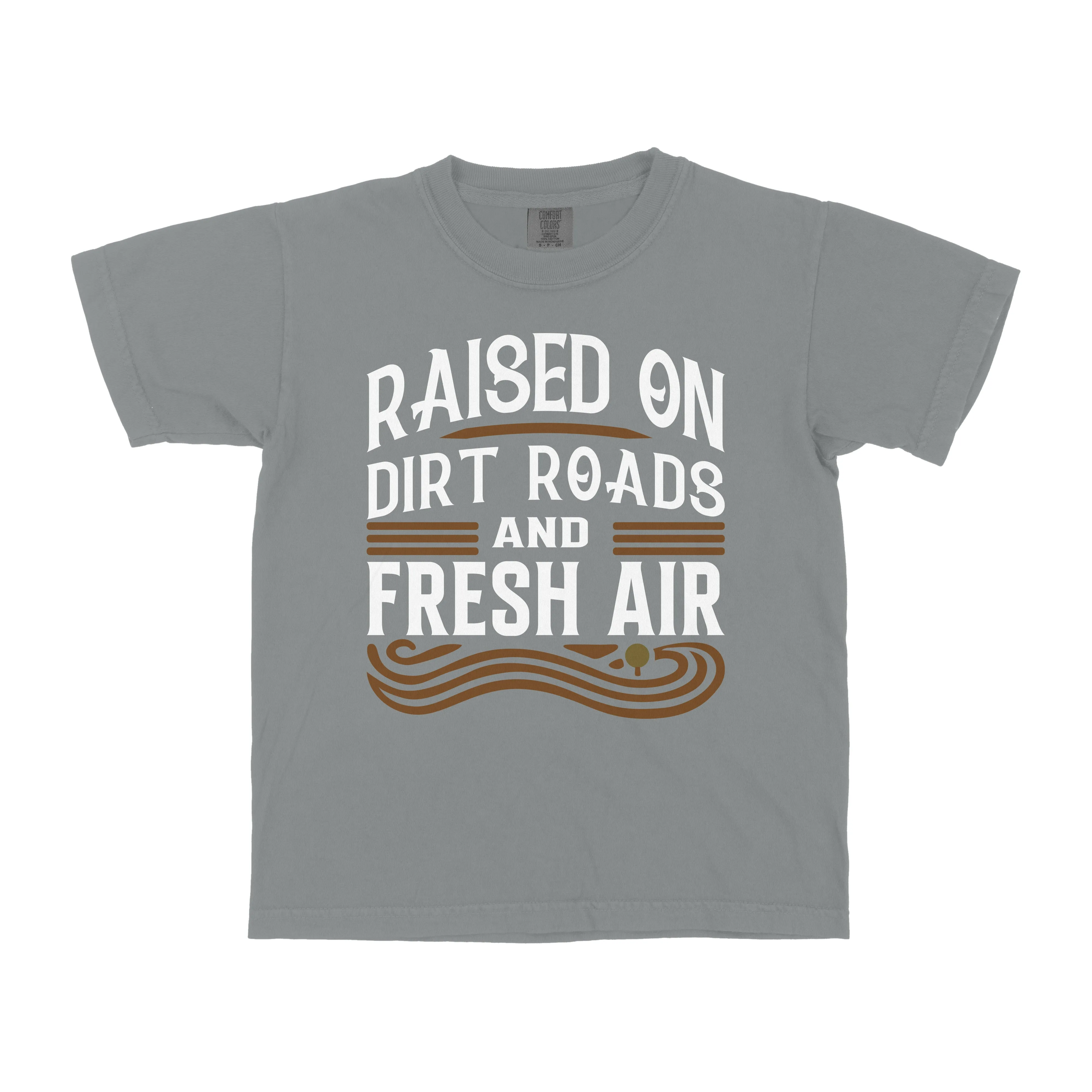 RAISED ON DIRT ROADS AND FRESH AIR YOUTH SHIRT
