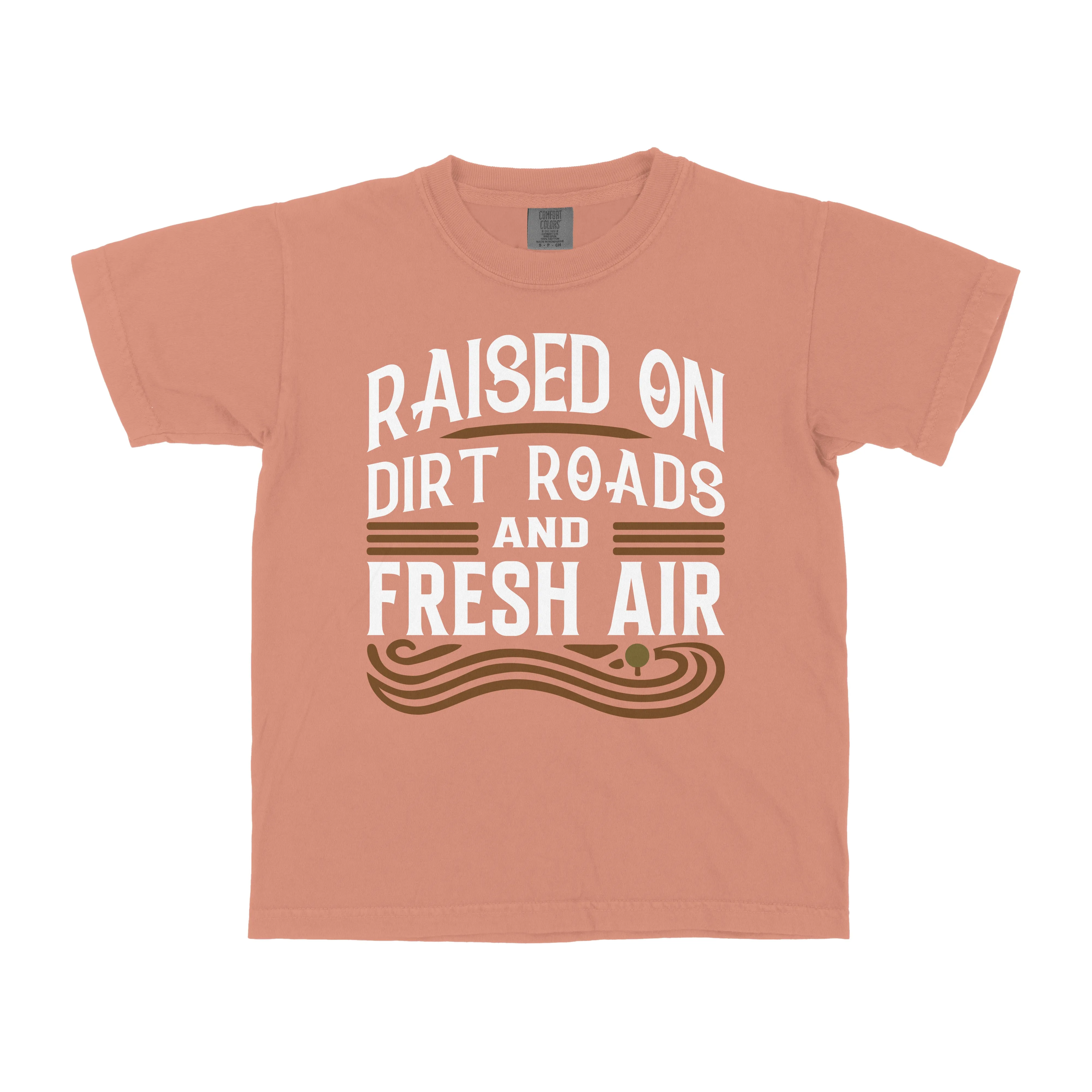 RAISED ON DIRT ROADS AND FRESH AIR YOUTH SHIRT
