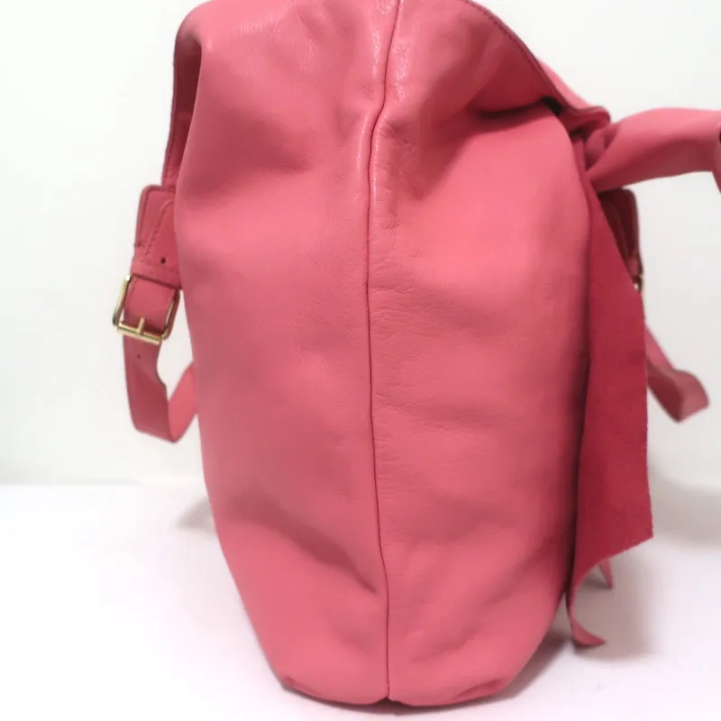RED Valentino Bow Hobo Pink Leather Large Shoulder Bag