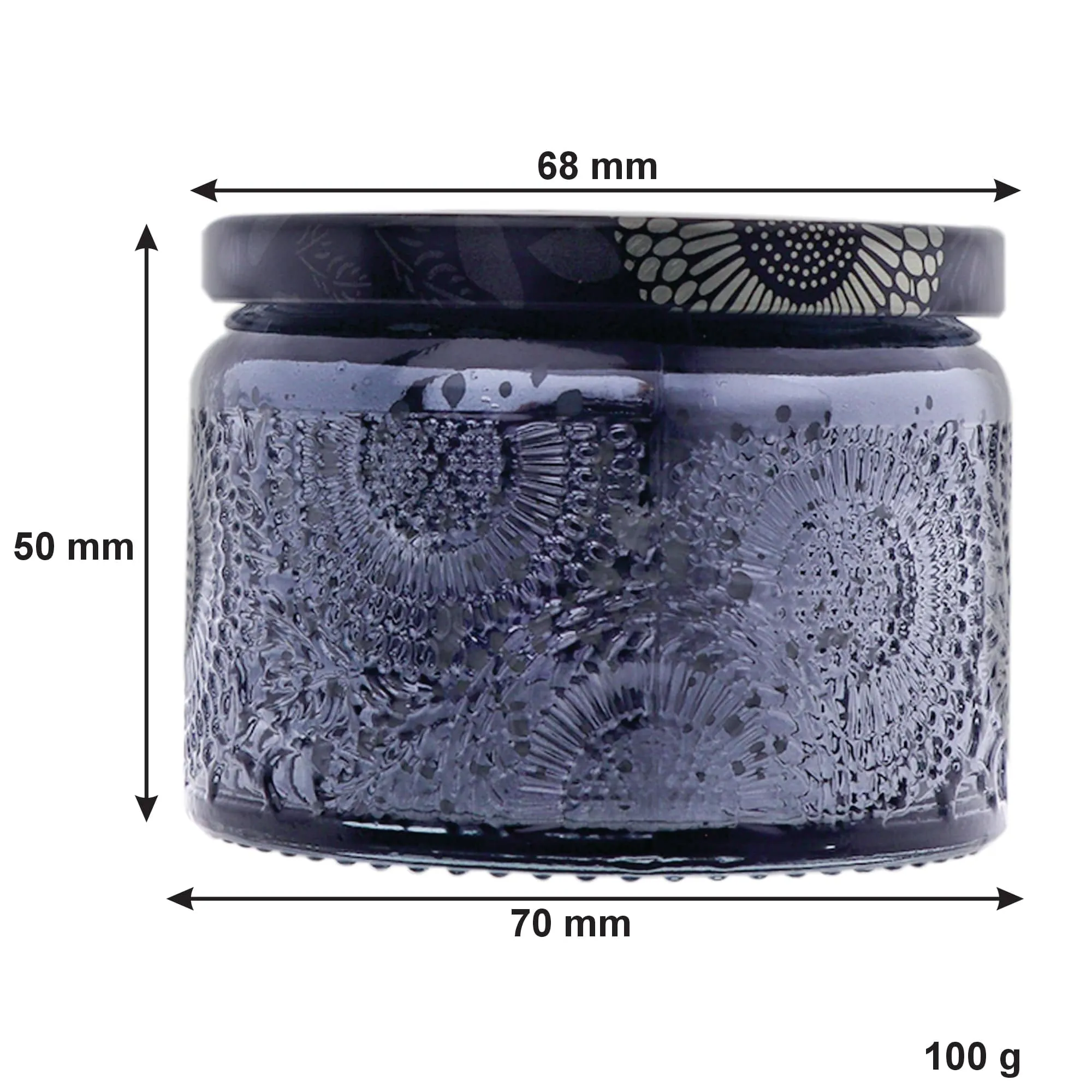 Regent Scented Candles (Vanilla) In Embossed Glass Jars 100g 35305