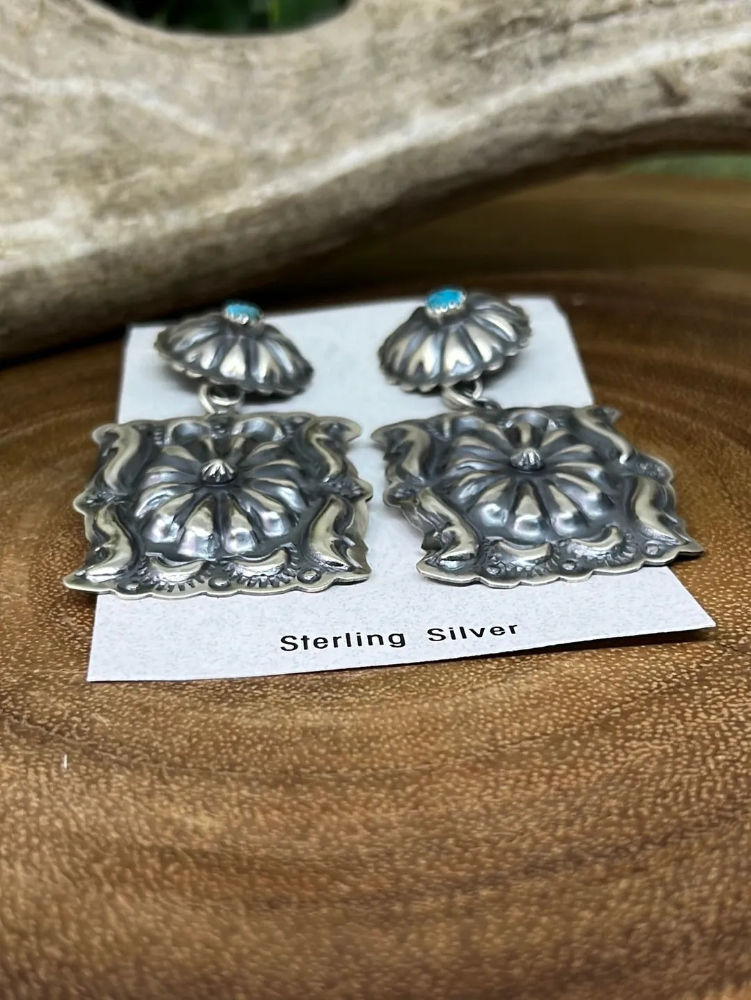 Rennon Floral Concho Drop Earring - Turquoise