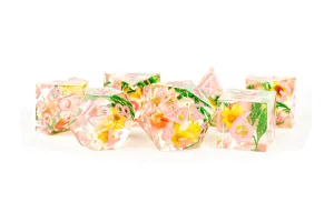 Resin 7 Dice Set Sharp Edge Chrysanthemum w/Pink