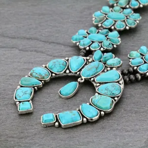 Reyna Large Double Strand Squash Blossom Natural Stone Necklace With Naja