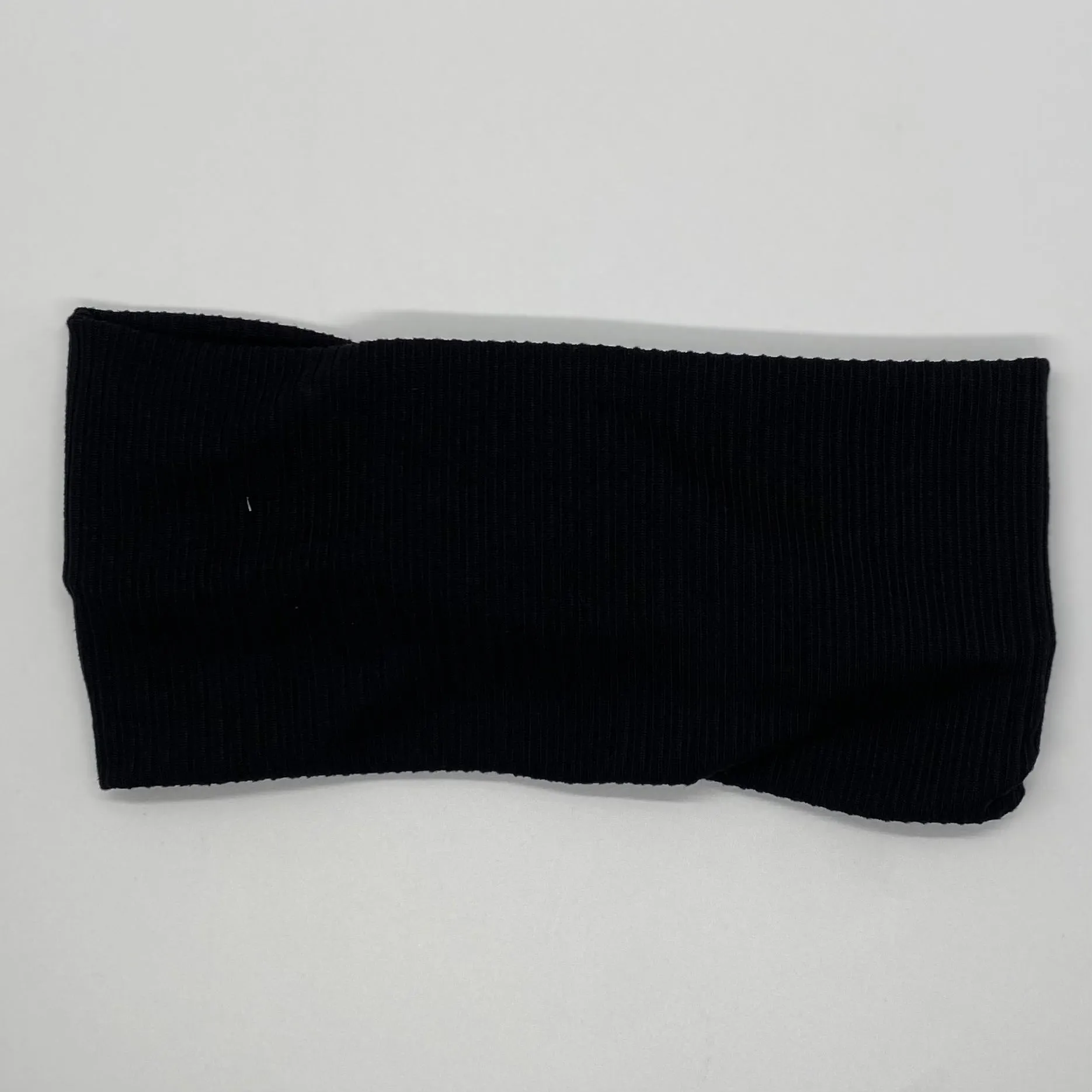 Ribbed Black Twist Headband