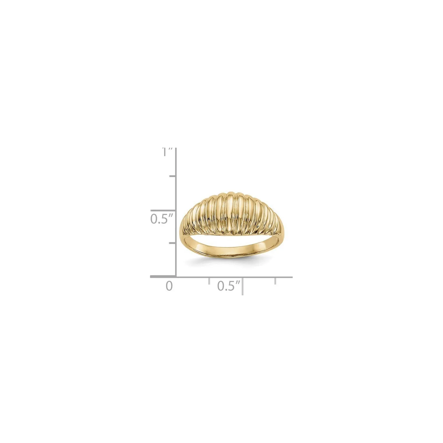 Ribbed Dome Ring (14K)