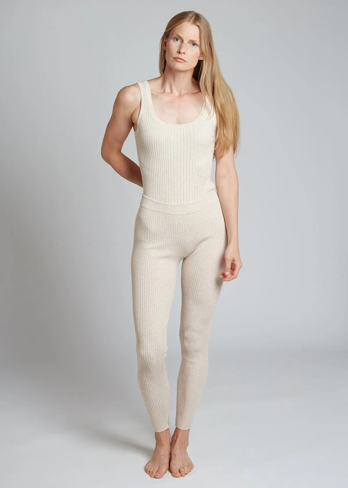 Ribbed Leggings, Ivory
