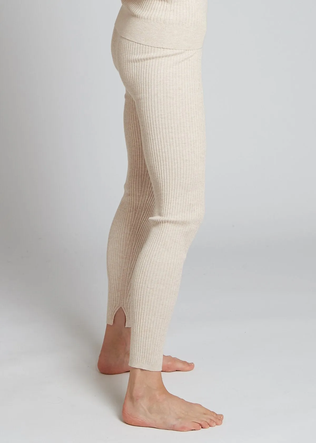 Ribbed Leggings, Ivory