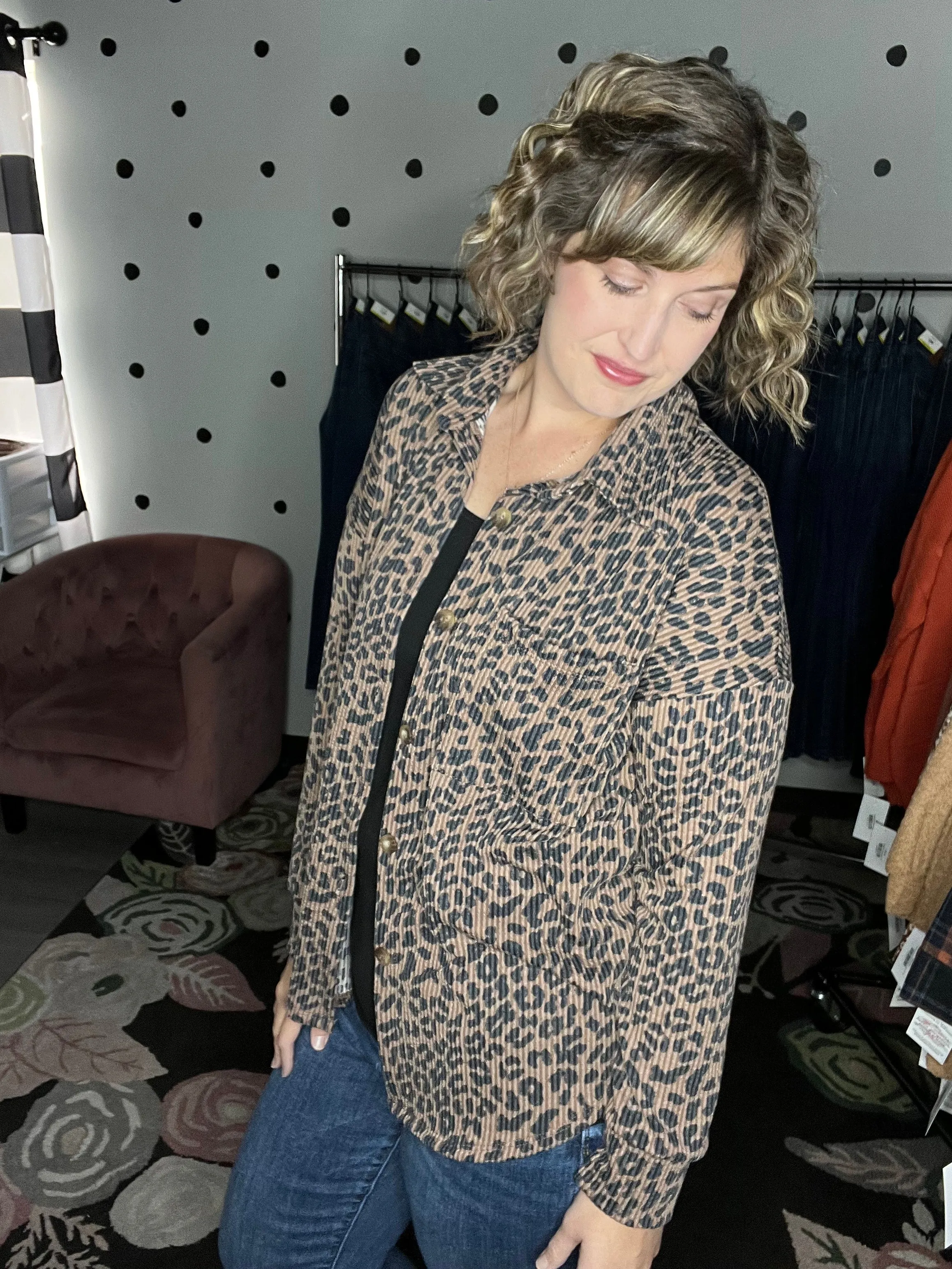 Ribbed Leopard Shackets