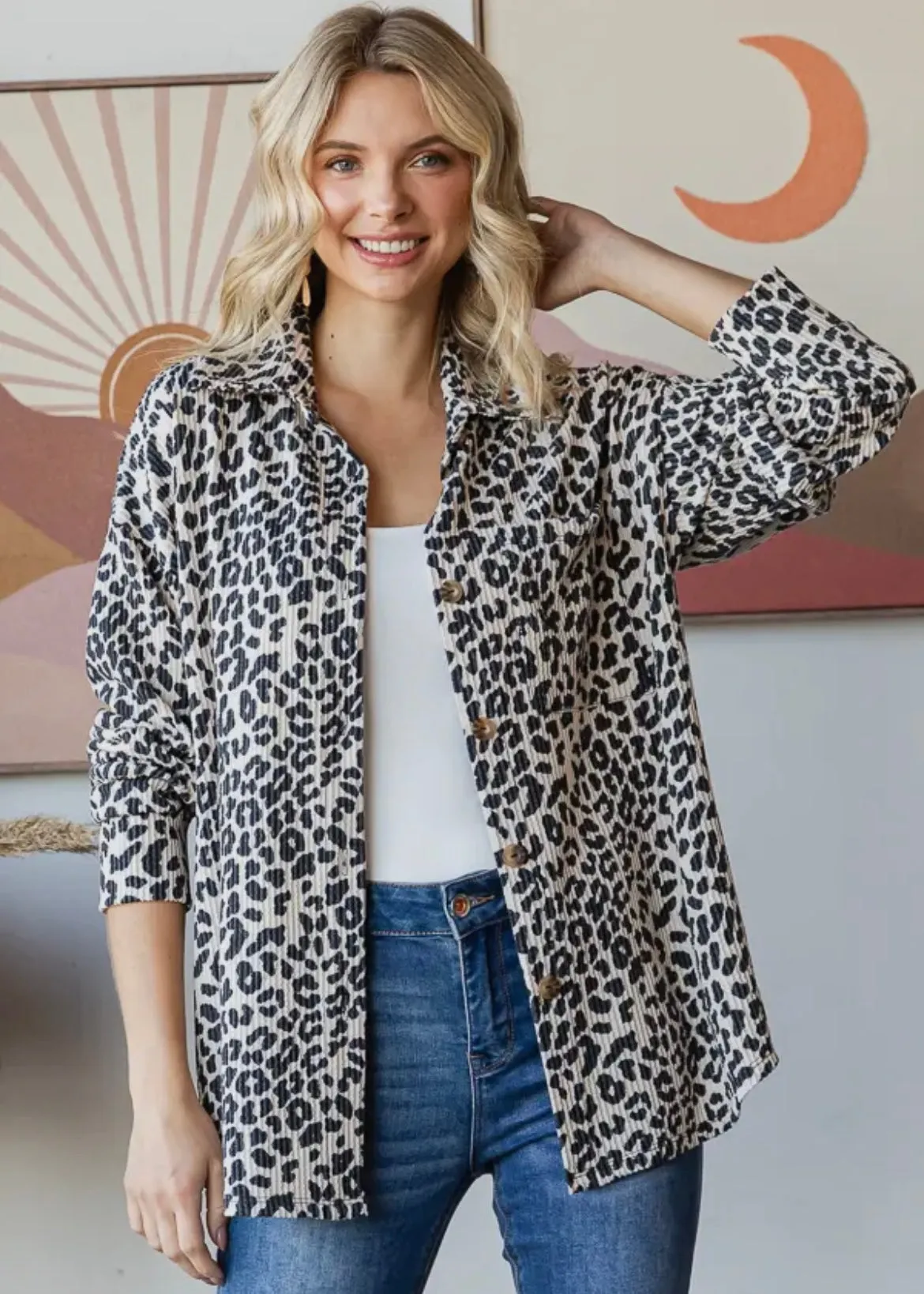 Ribbed Leopard Shackets