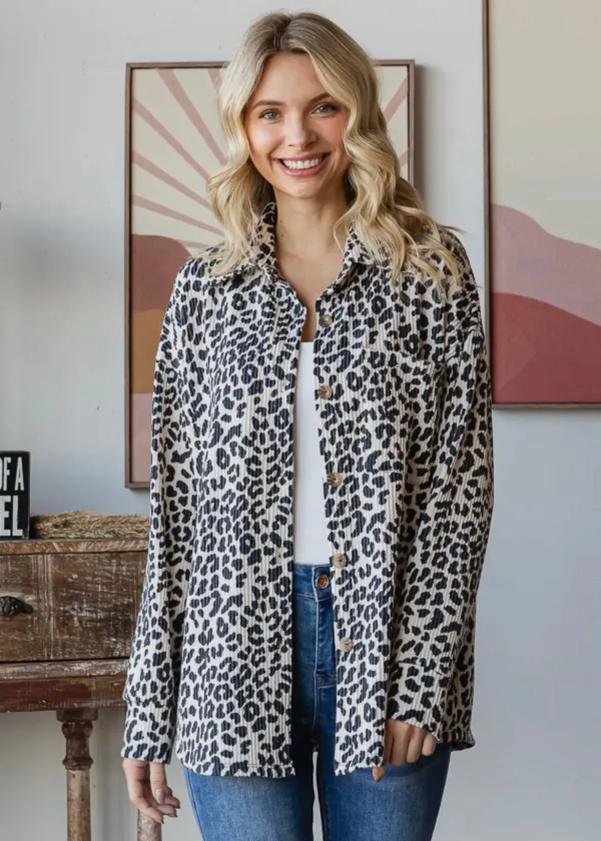 Ribbed Leopard Shackets