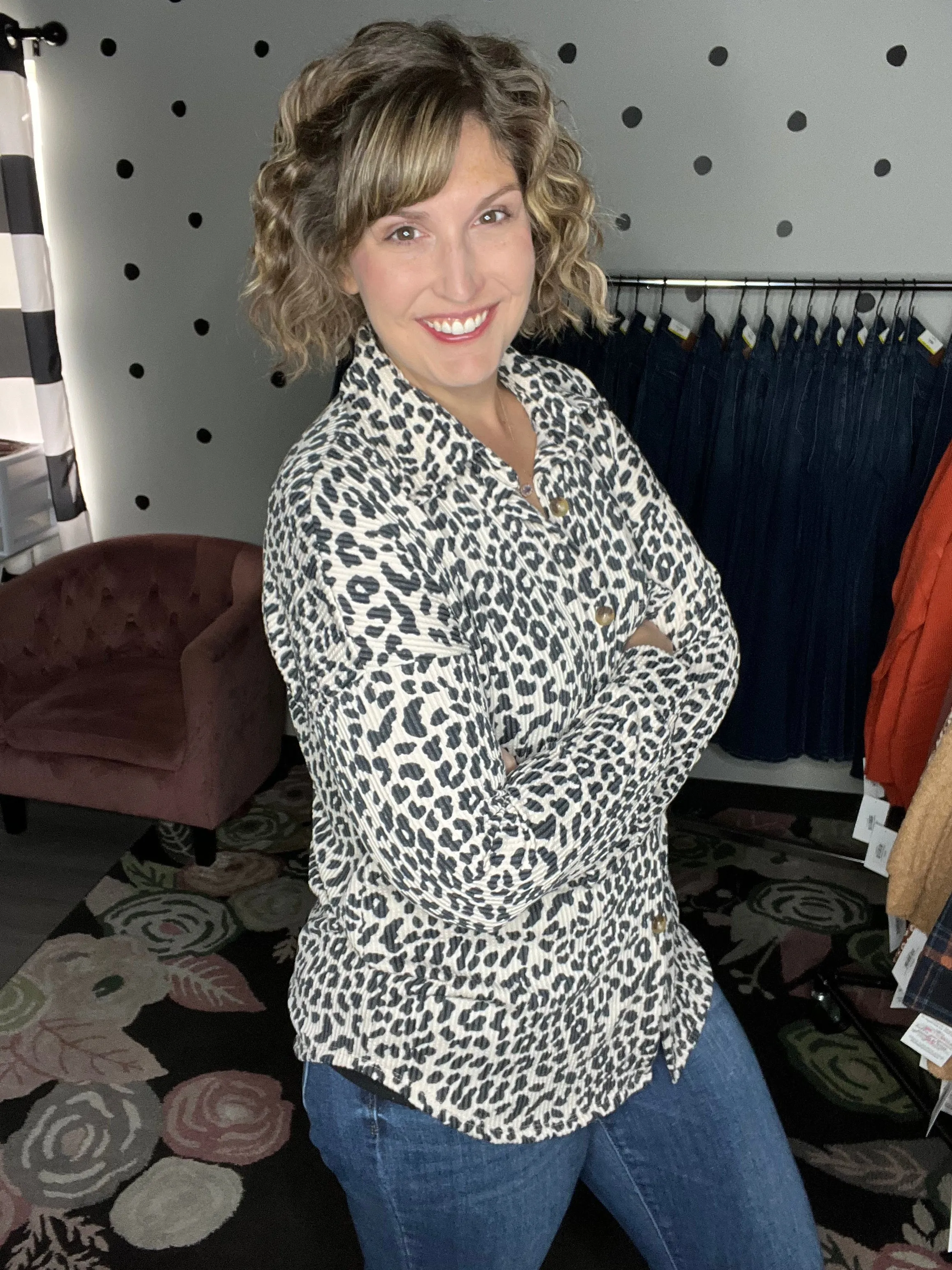 Ribbed Leopard Shackets