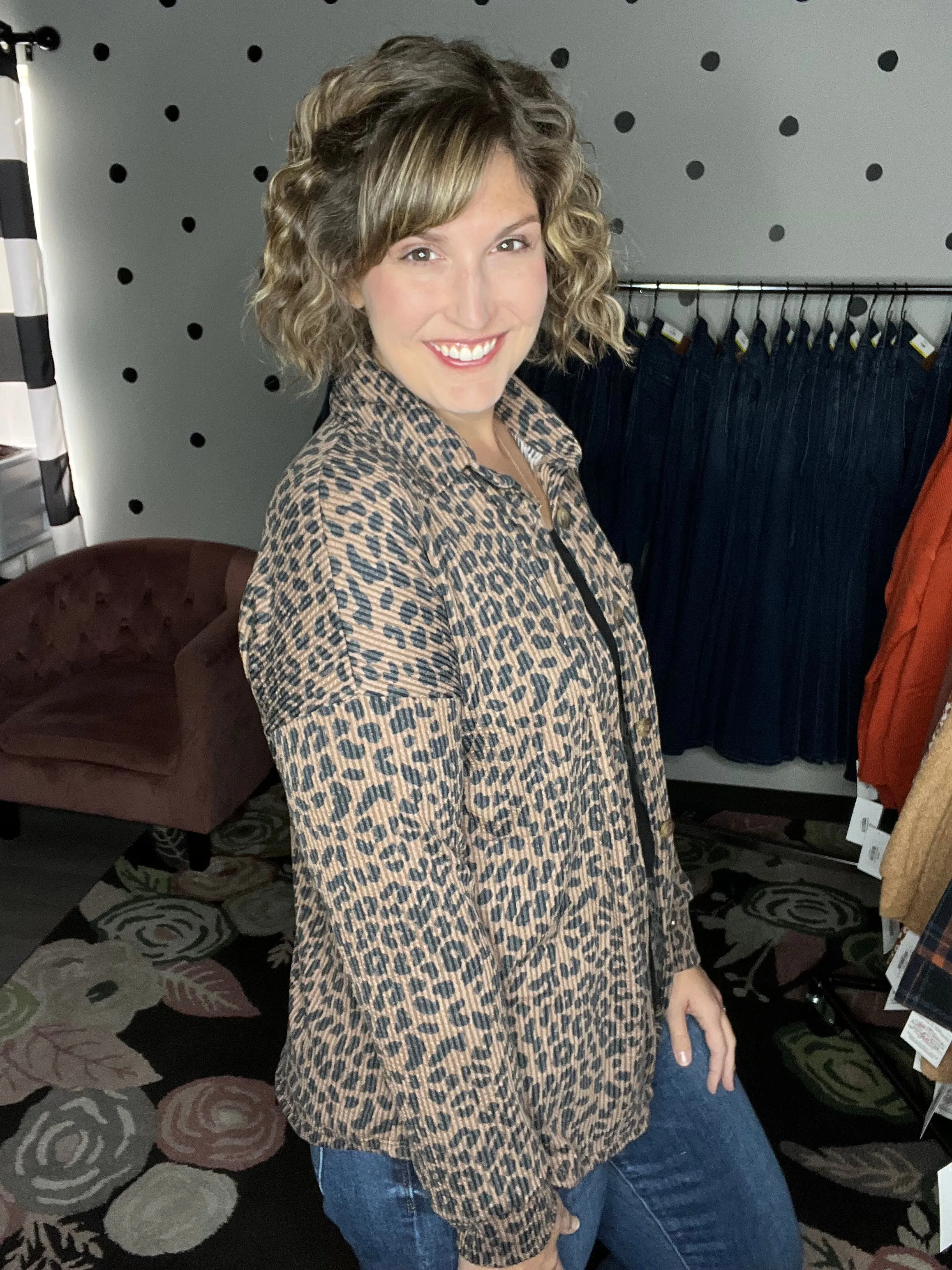 Ribbed Leopard Shackets