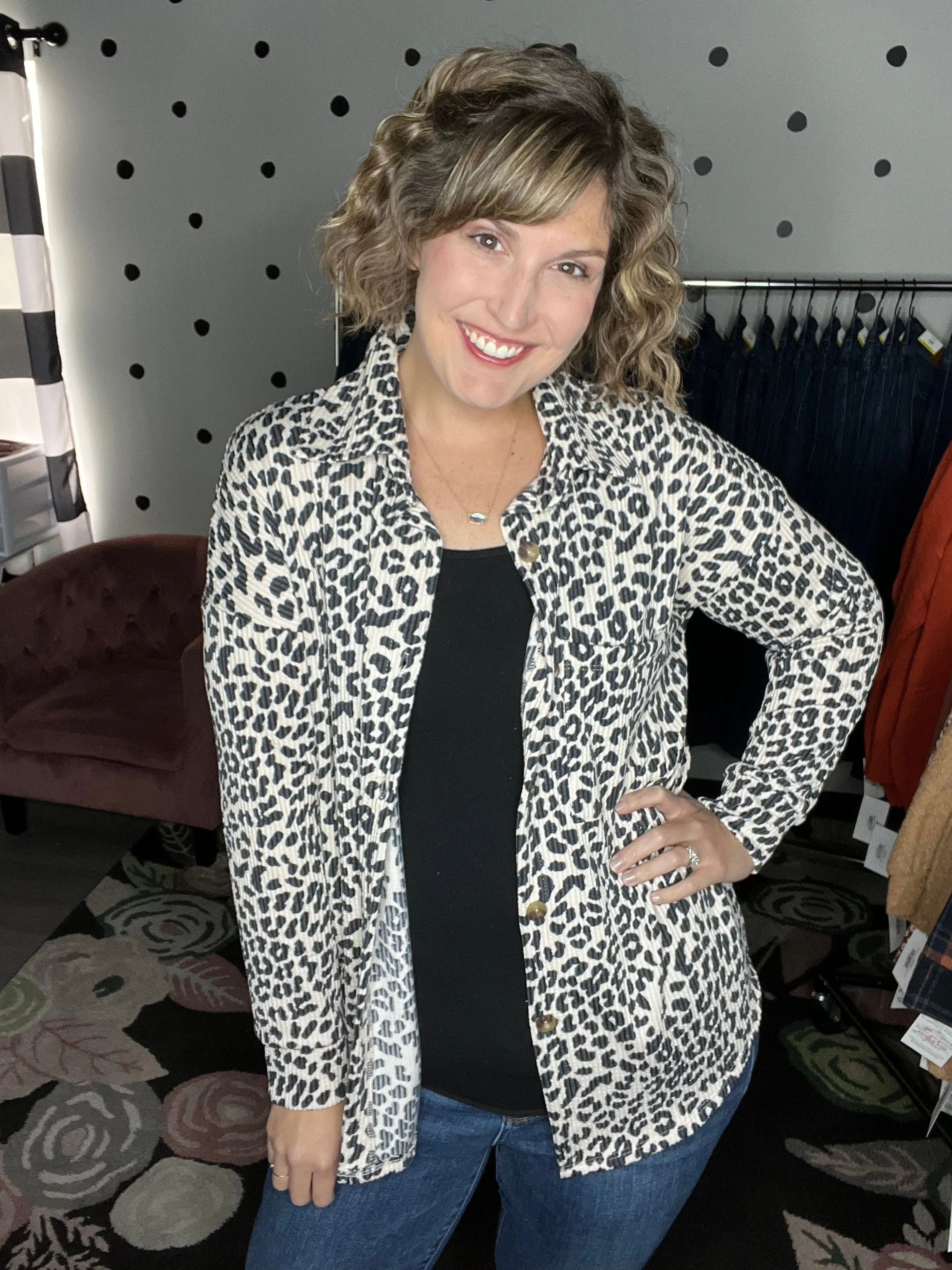 Ribbed Leopard Shackets