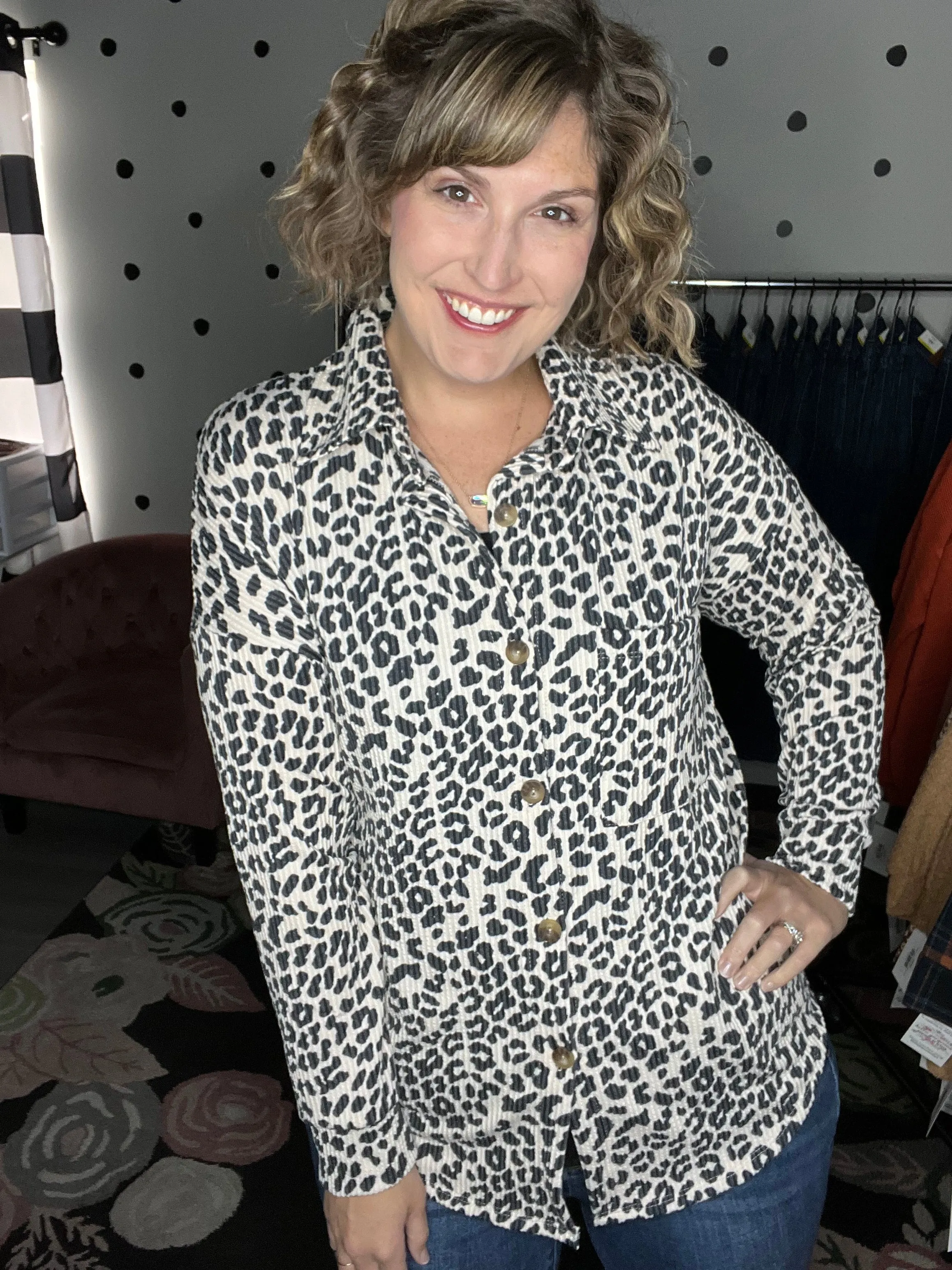 Ribbed Leopard Shackets