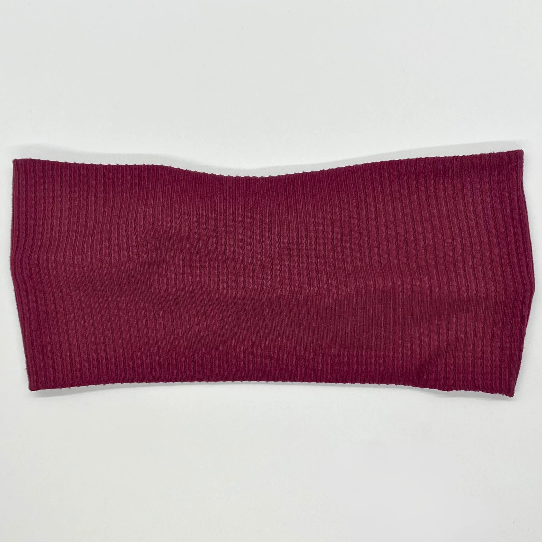 Ribbed Maroon Twist Headband