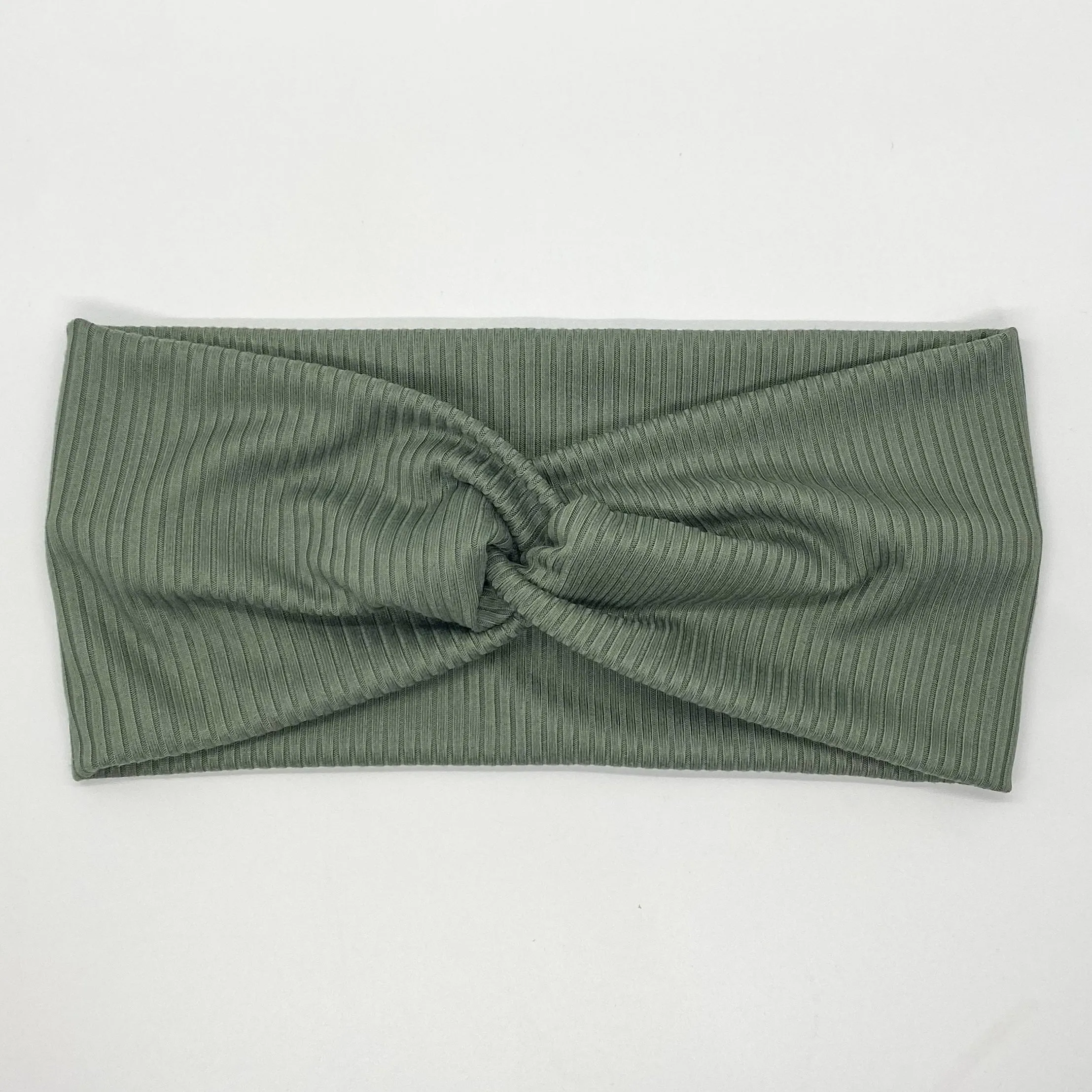 Ribbed Sage Twist Headband