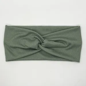 Ribbed Sage Twist Headband