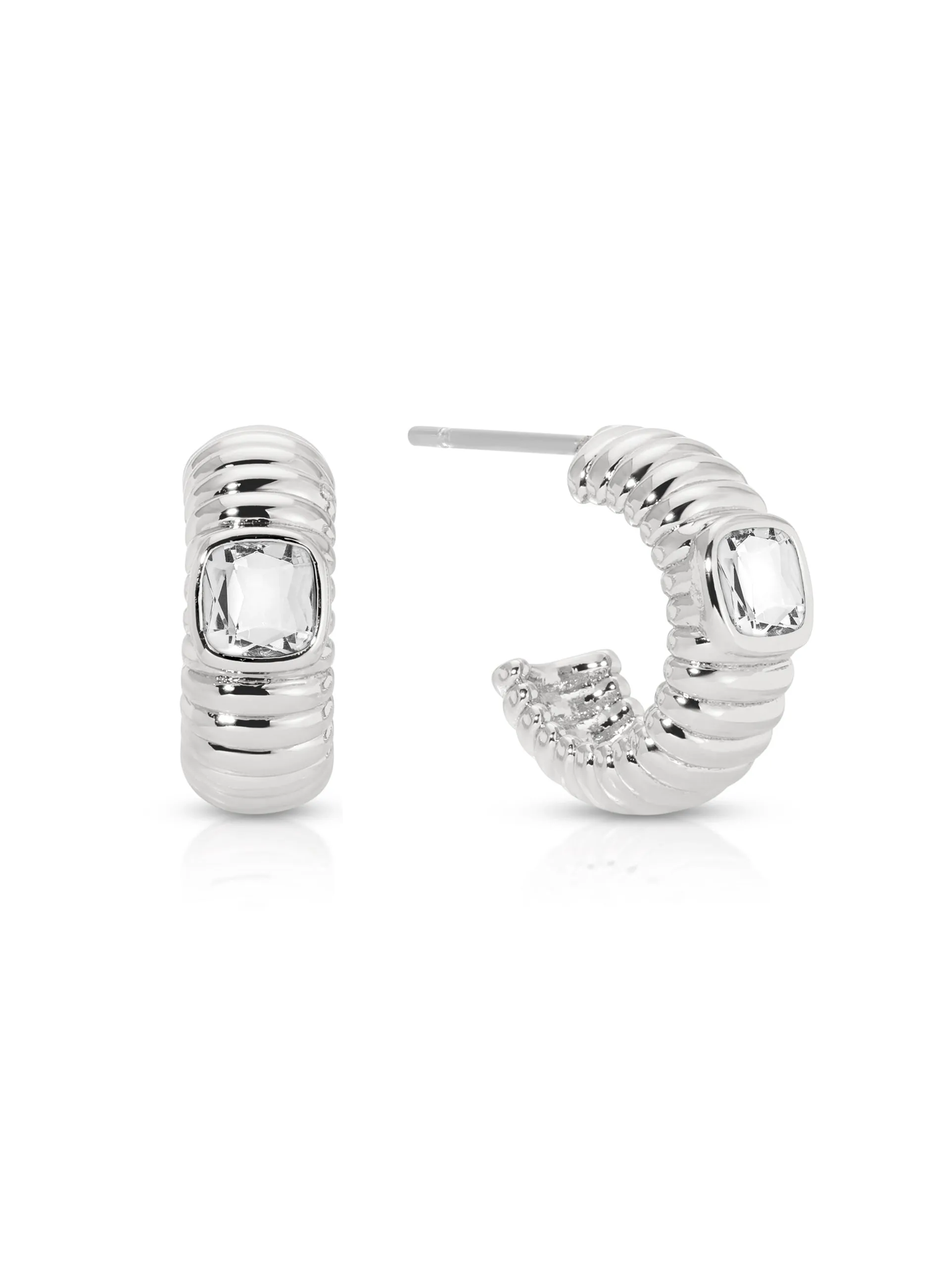 Ribbed Small Hoops
