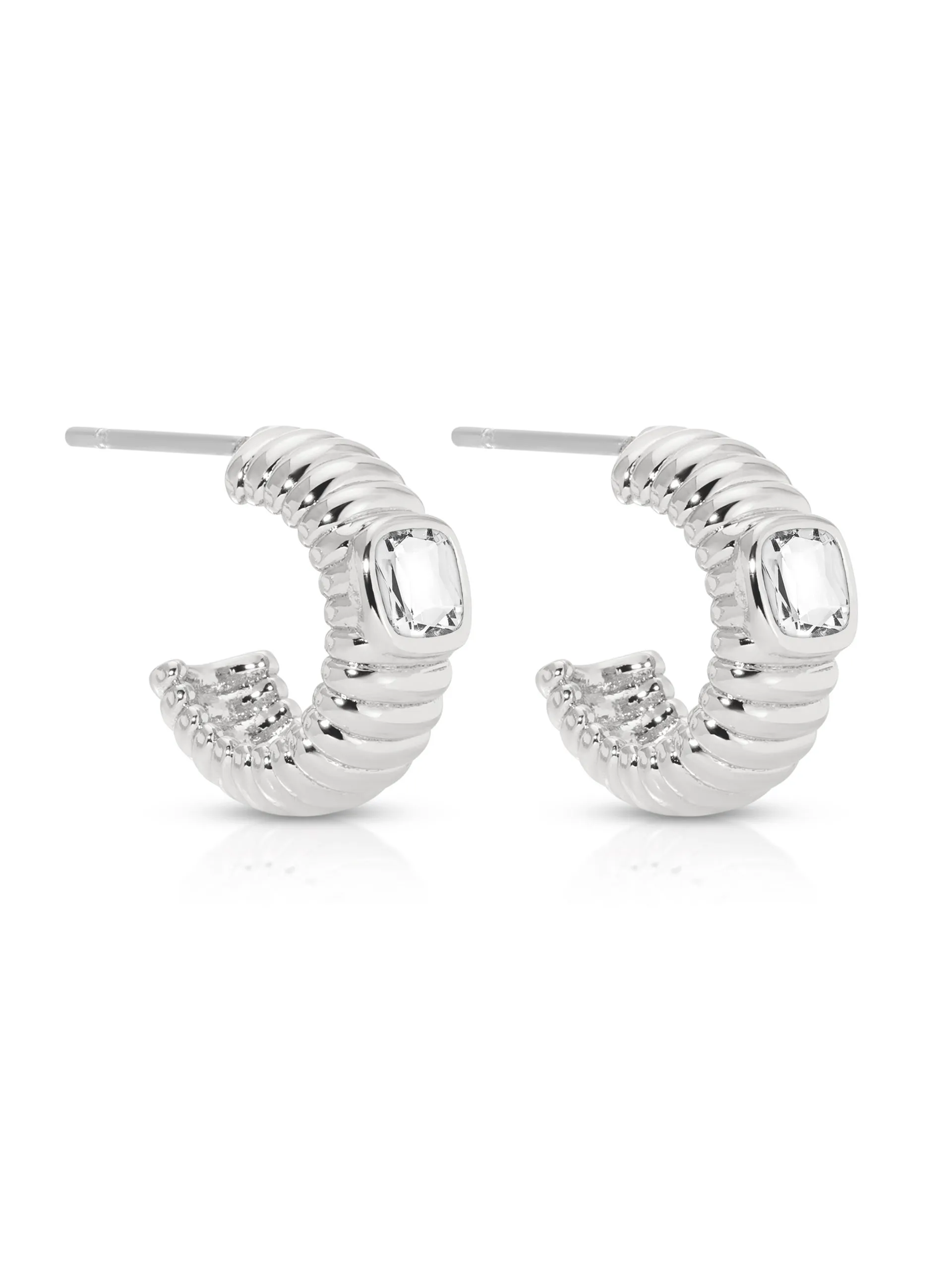 Ribbed Small Hoops
