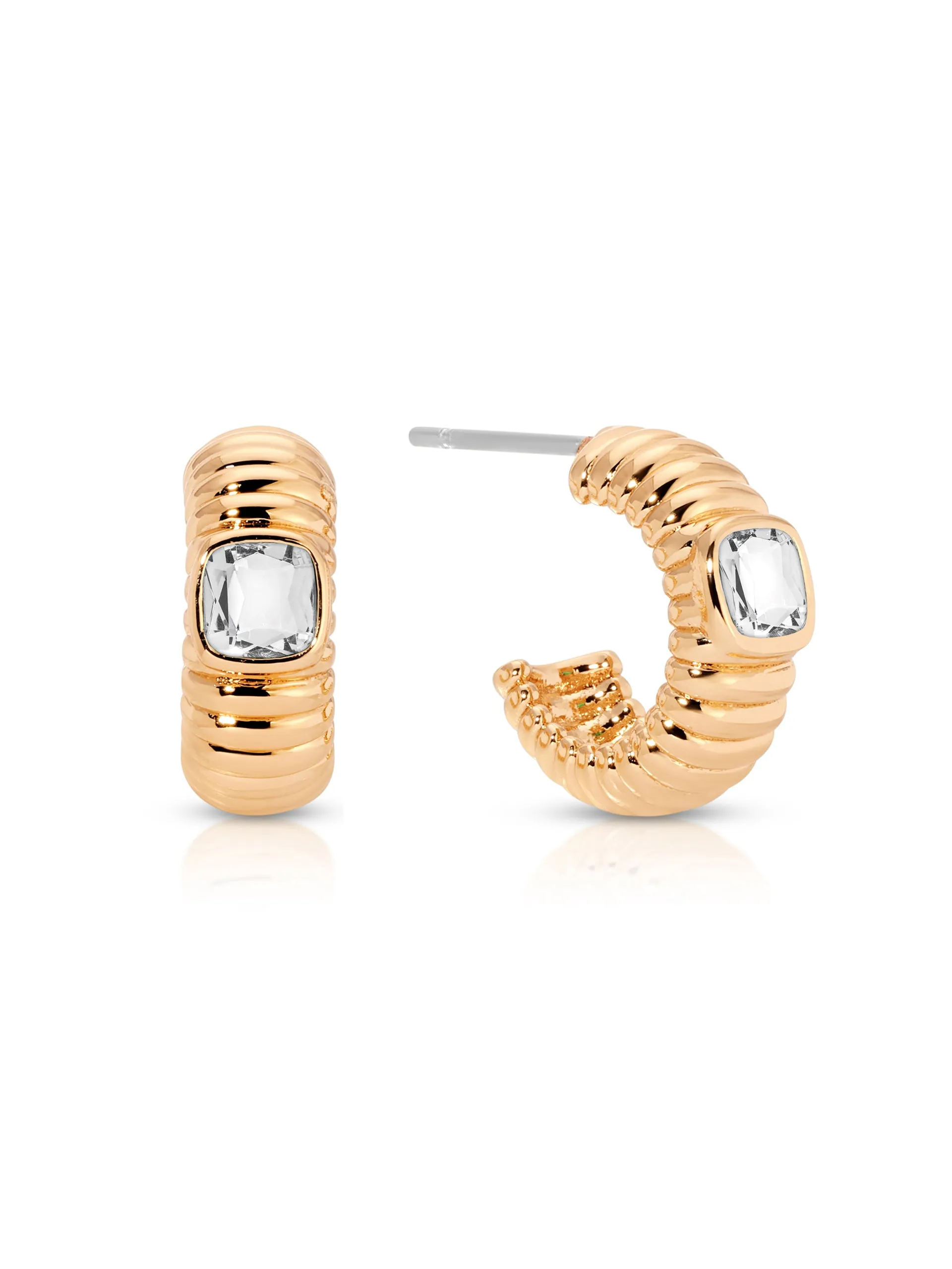 Ribbed Small Hoops