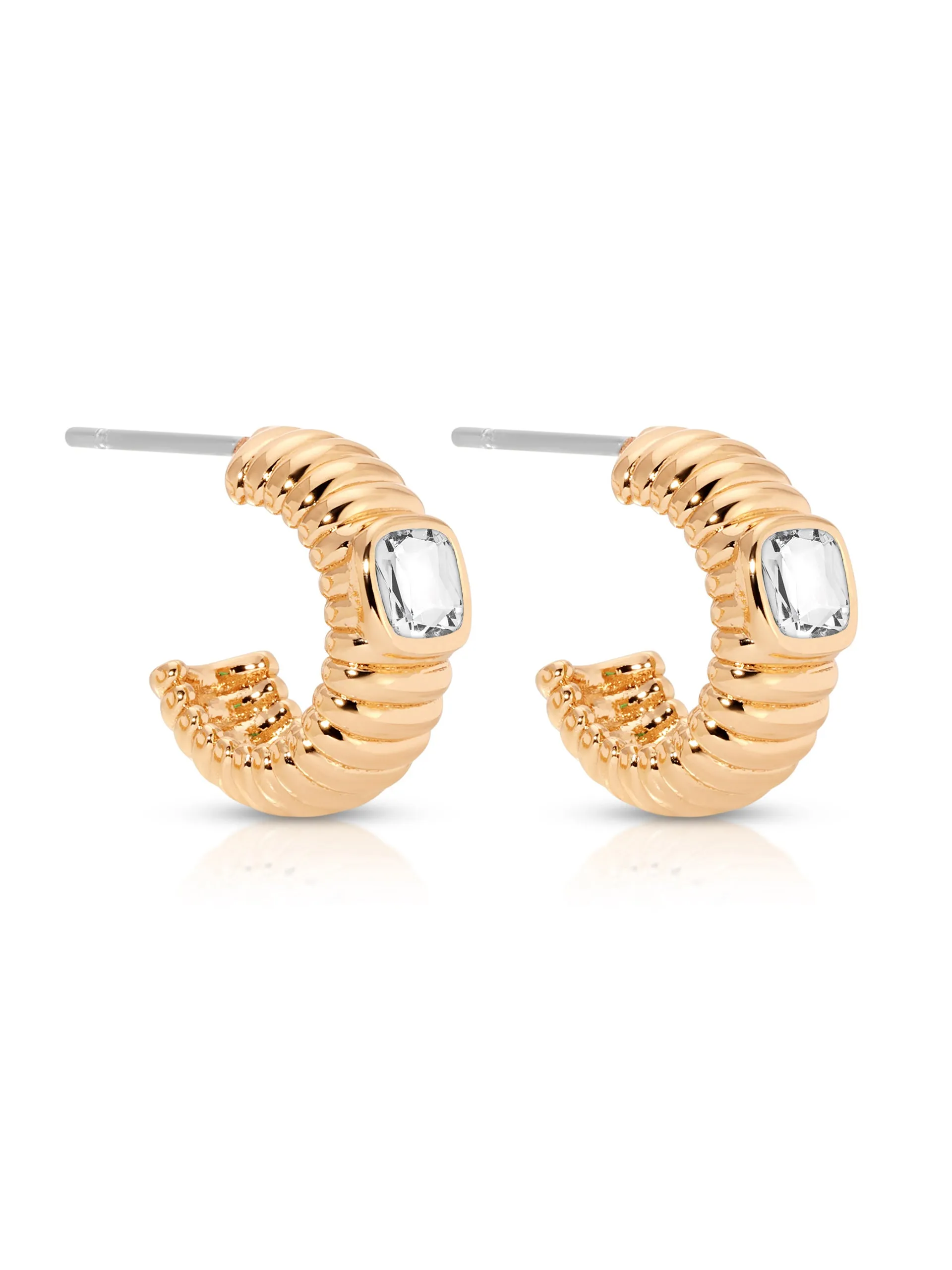 Ribbed Small Hoops