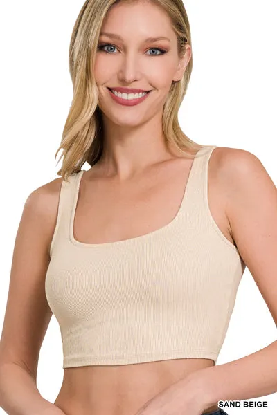 Ribbed Square Neck Brami-Multiple Colors Available