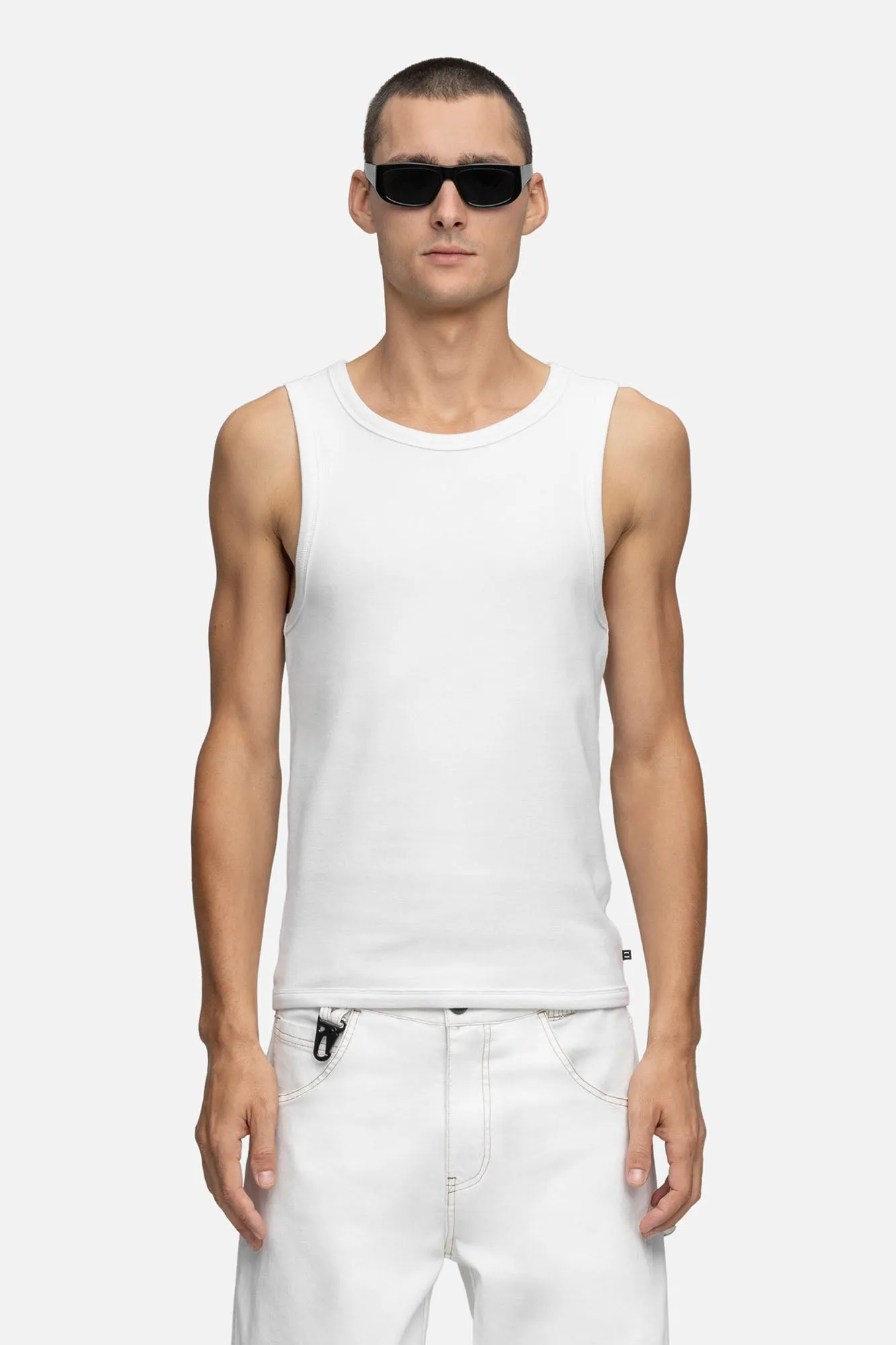 RIBBED TANK WHITE