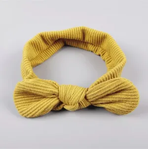 Ribbed Top Knot Headband | Mustard