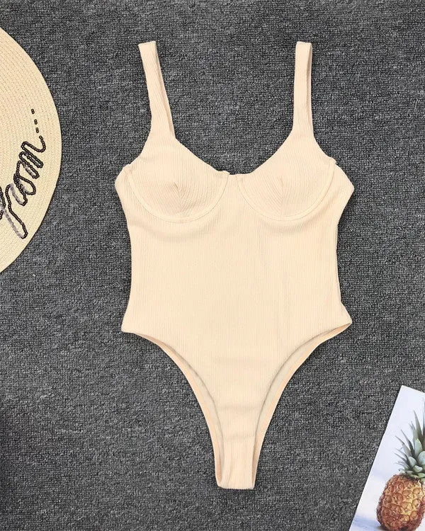 Ribbed Underwire One Pieces