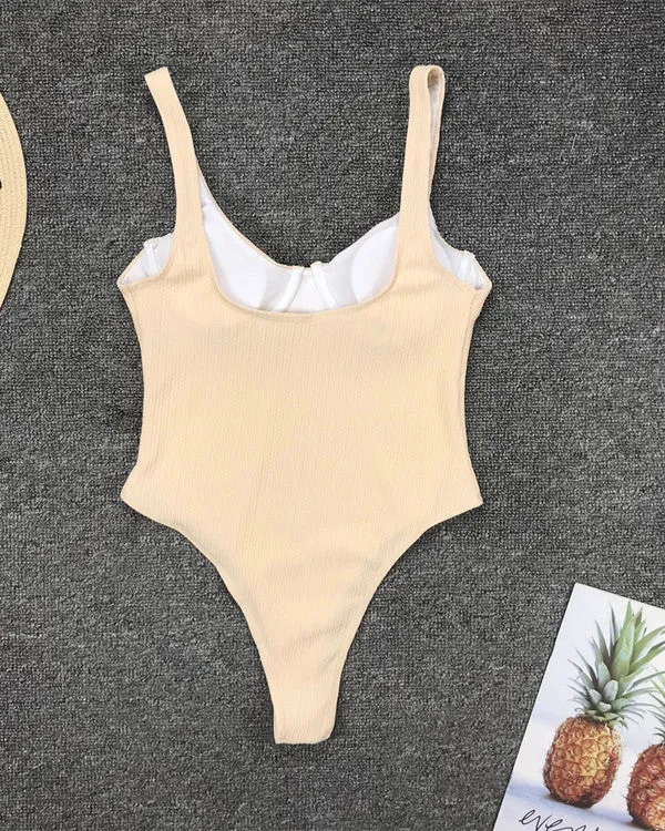 Ribbed Underwire One Pieces