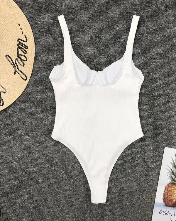Ribbed Underwire One Pieces