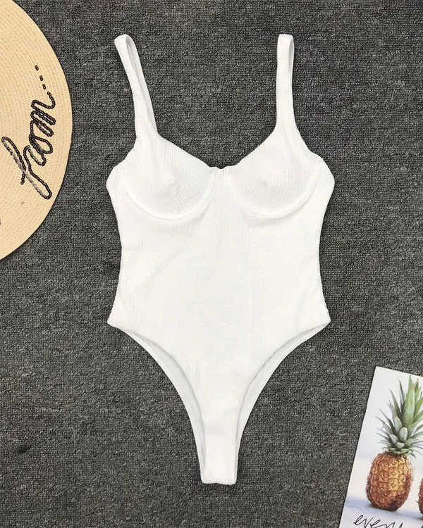 Ribbed Underwire One Pieces
