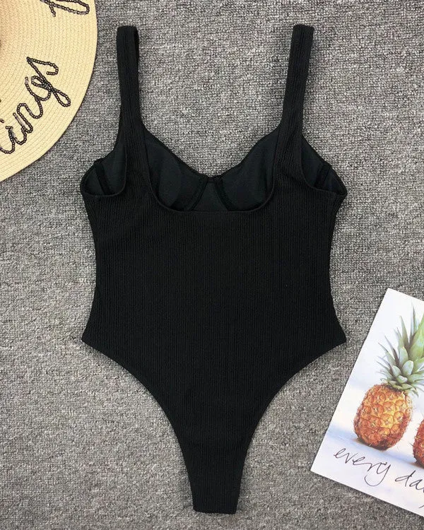 Ribbed Underwire One Pieces