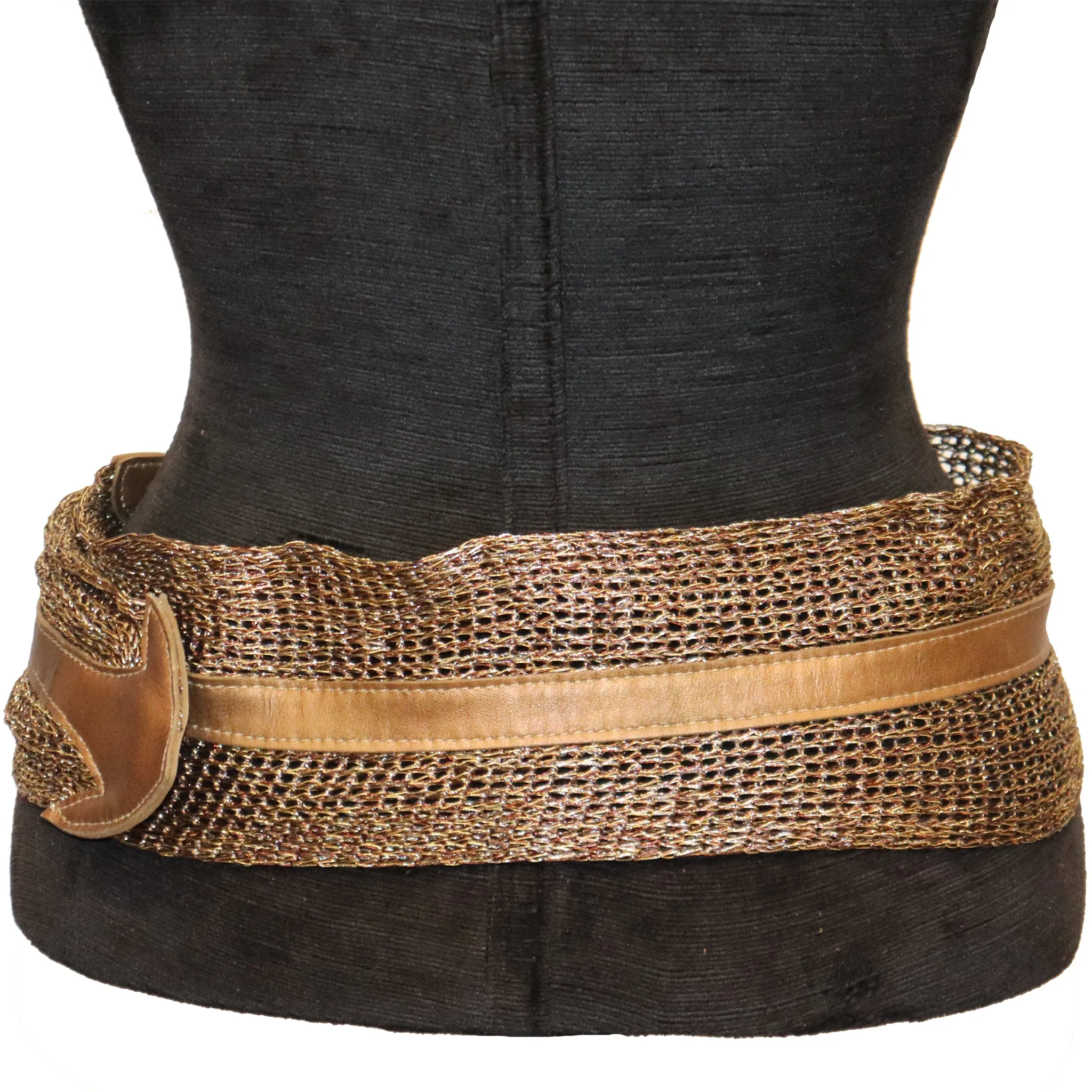 Ribel Gold Mesh Belt W/ Gold Looped Buckle