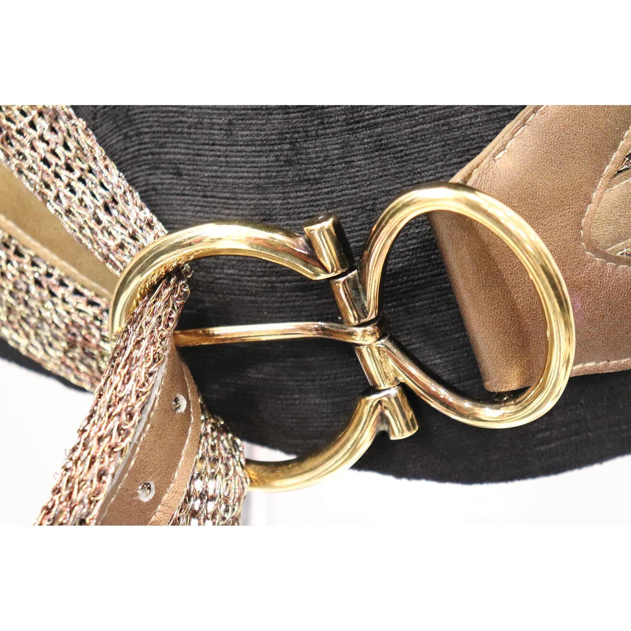 Ribel Gold Mesh Belt W/ Gold Looped Buckle