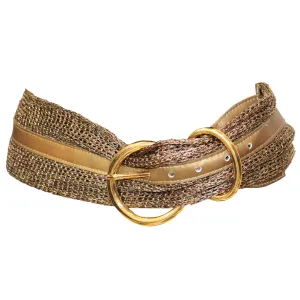 Ribel Gold Mesh Belt W/ Gold Looped Buckle