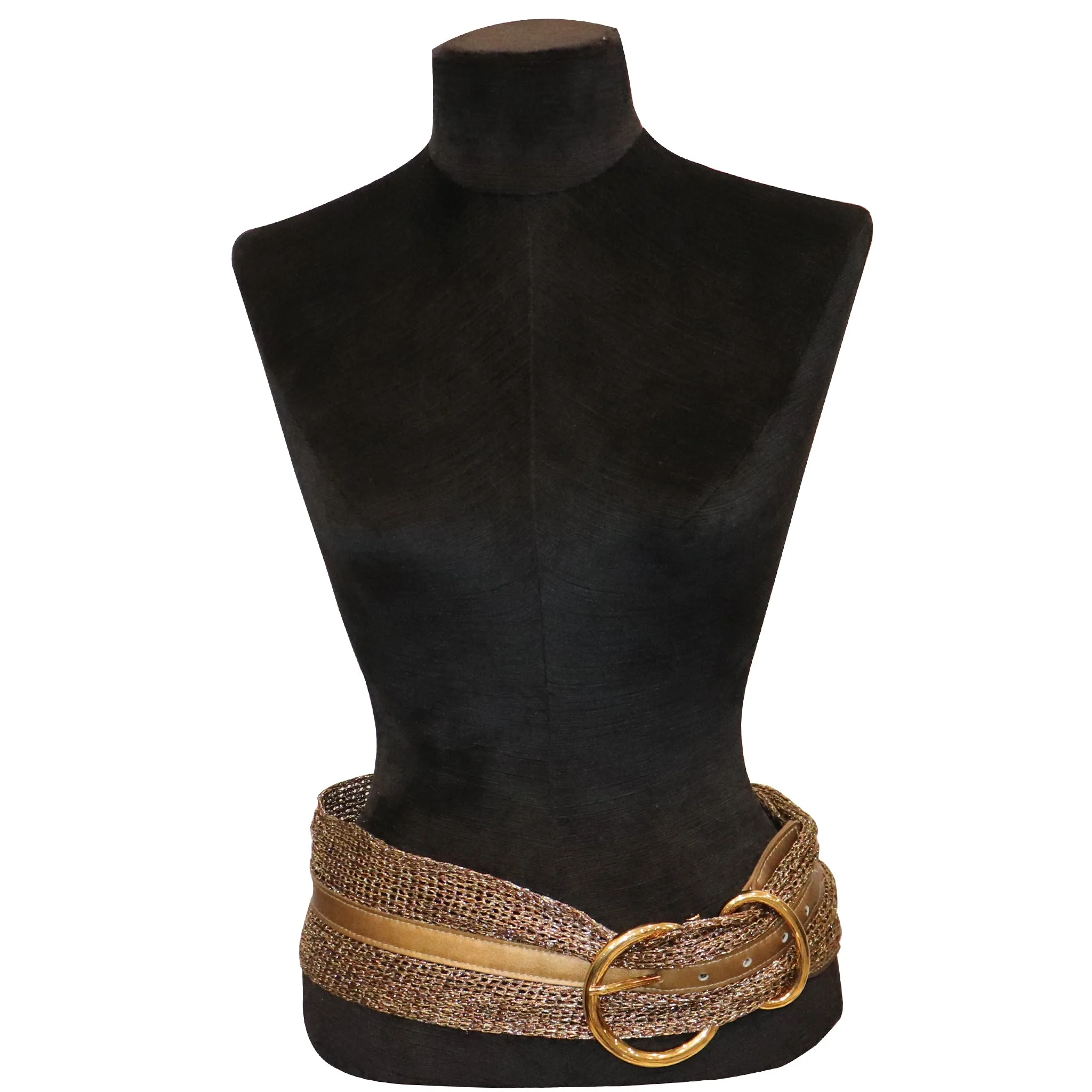 Ribel Gold Mesh Belt W/ Gold Looped Buckle