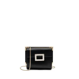Roger Vivier Miss Viv Mini Bag Satin Black LGHW