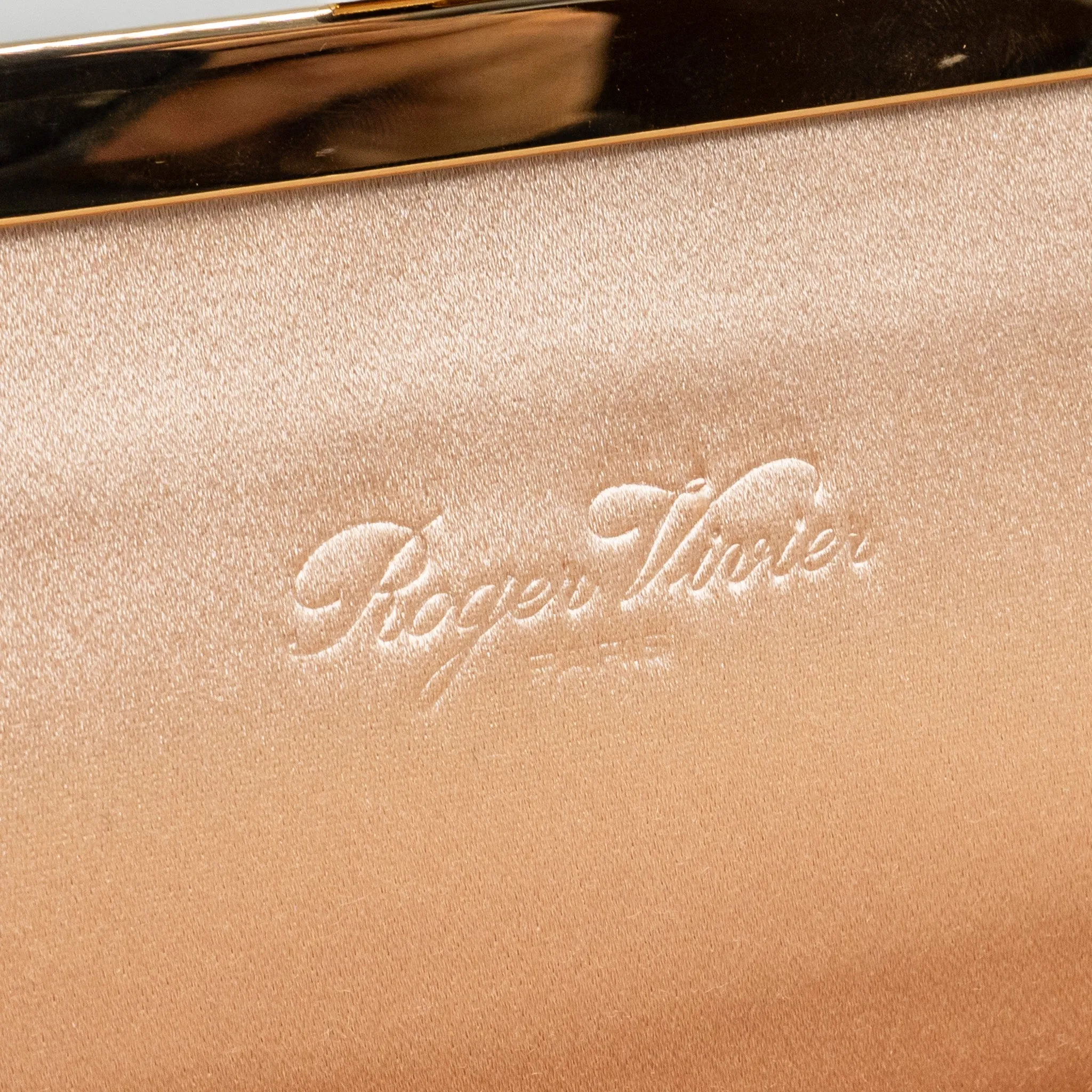 Roger Vivier Strass Buckled Clutch/Purse With Chain Satin Black LGHW