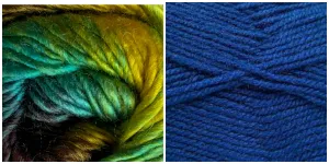 ROYAL BLUE   TREASURE - Embossed Phoenix Vortex Shawl KIT