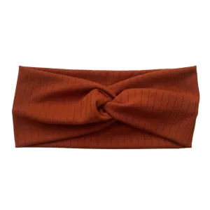 Rust / Burnt Orange Ribbed Faux Knot Headband