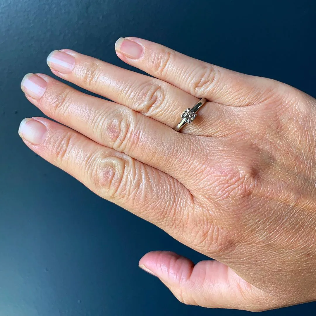 SALE - Champagne Diamond Four Prong Solitaire