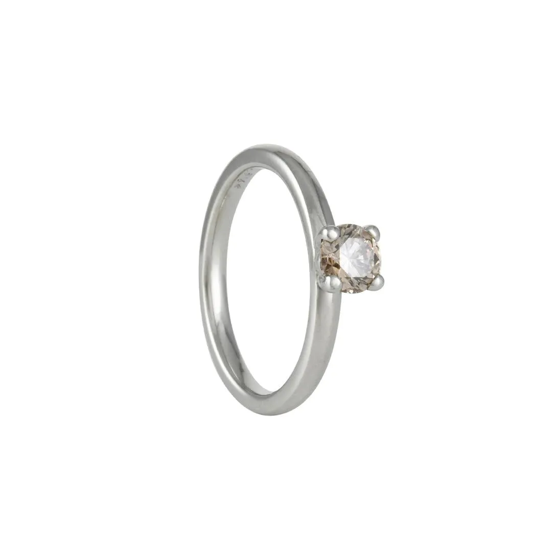SALE - Champagne Diamond Four Prong Solitaire